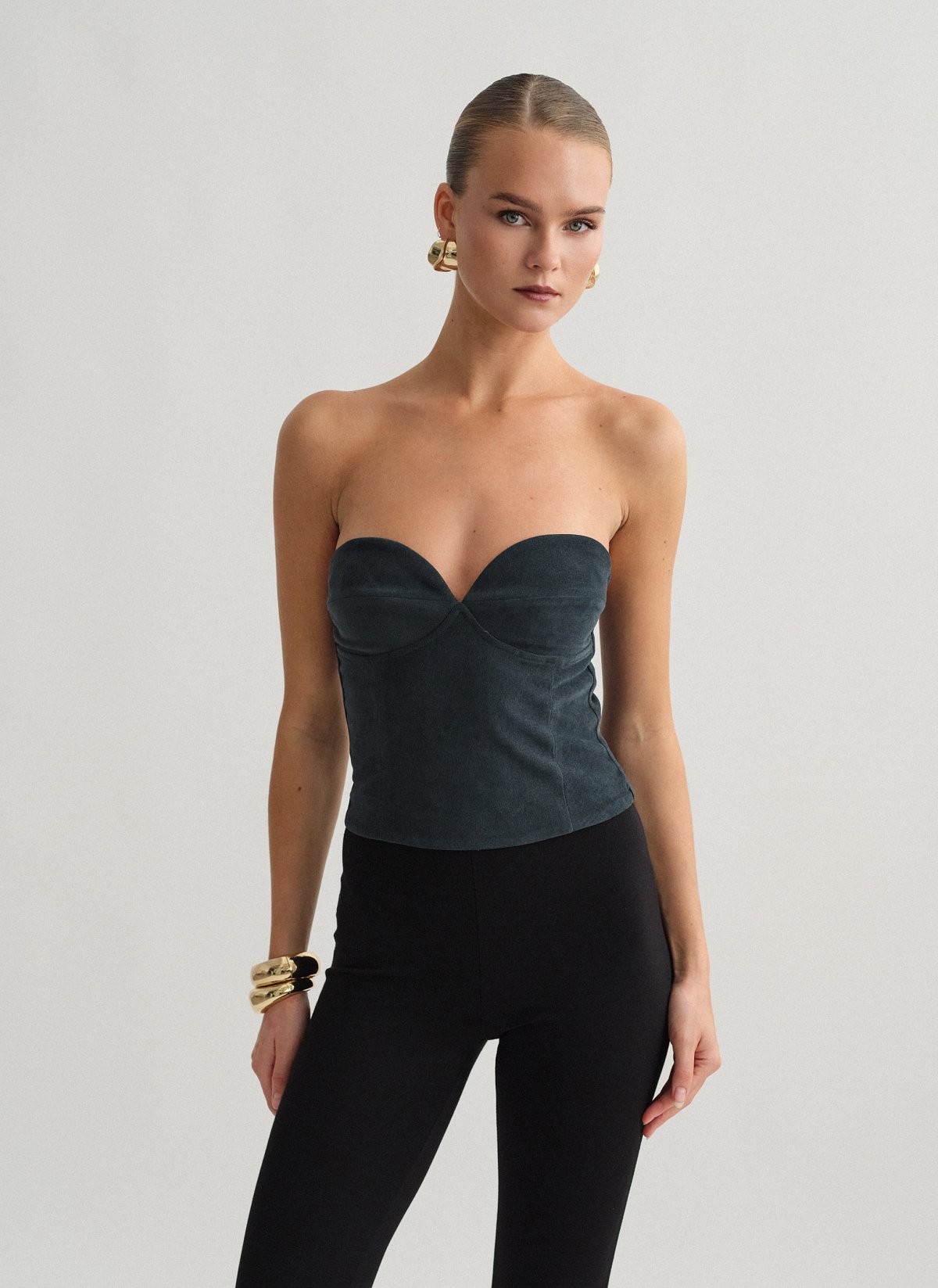 Γυναικείο βελούδινο κοτλέ κορσέ τοπ