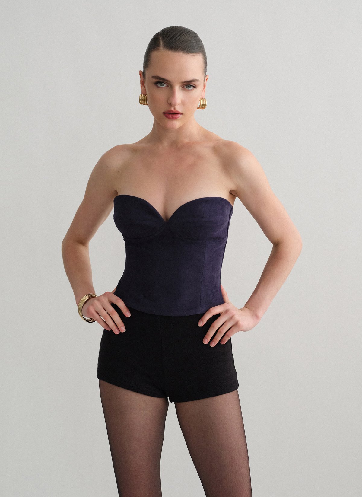 Γυναικείο βελούδινο κοτλέ κορσέ τοπ