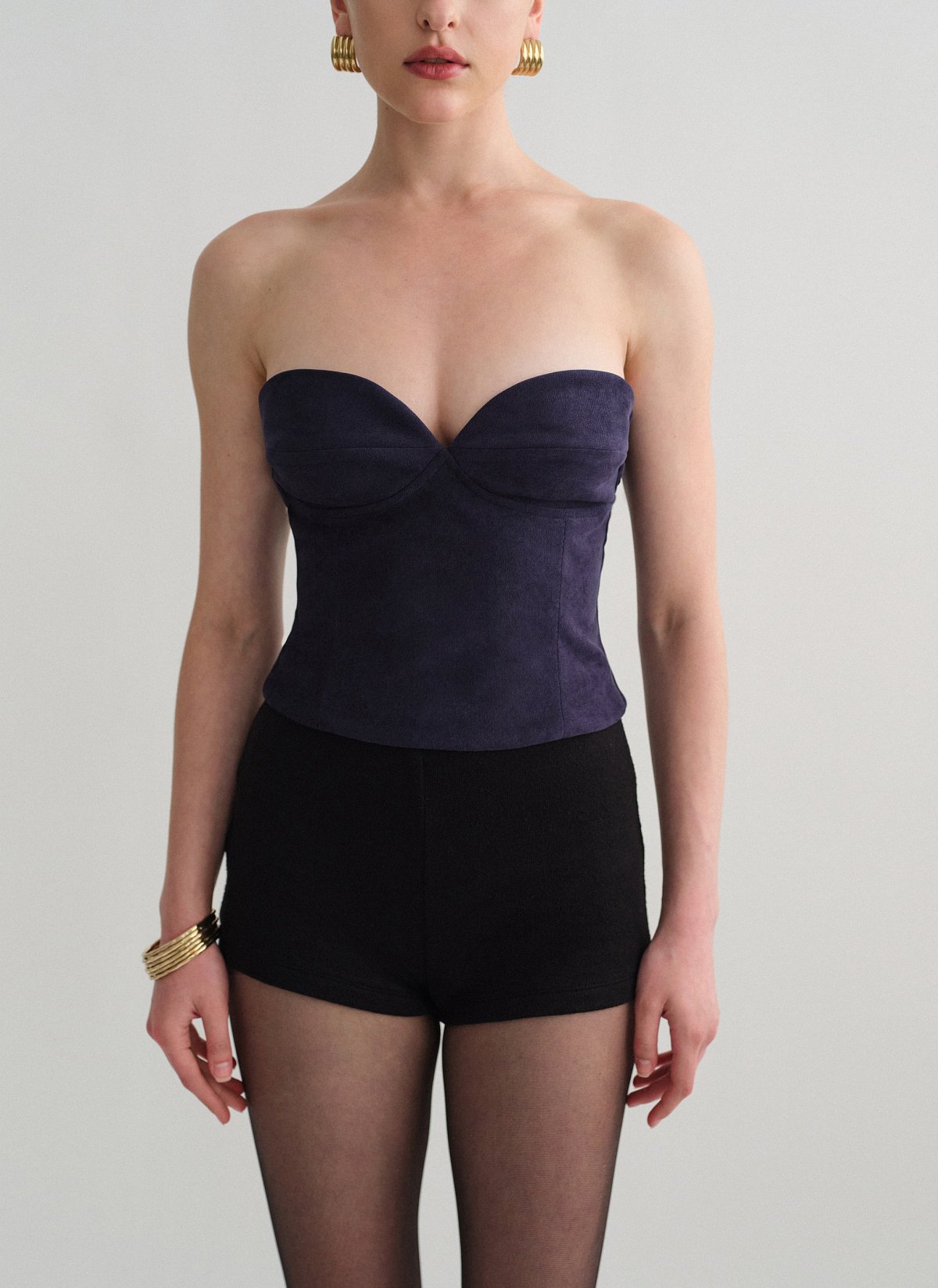 Γυναικείο βελούδινο κοτλέ κορσέ τοπ