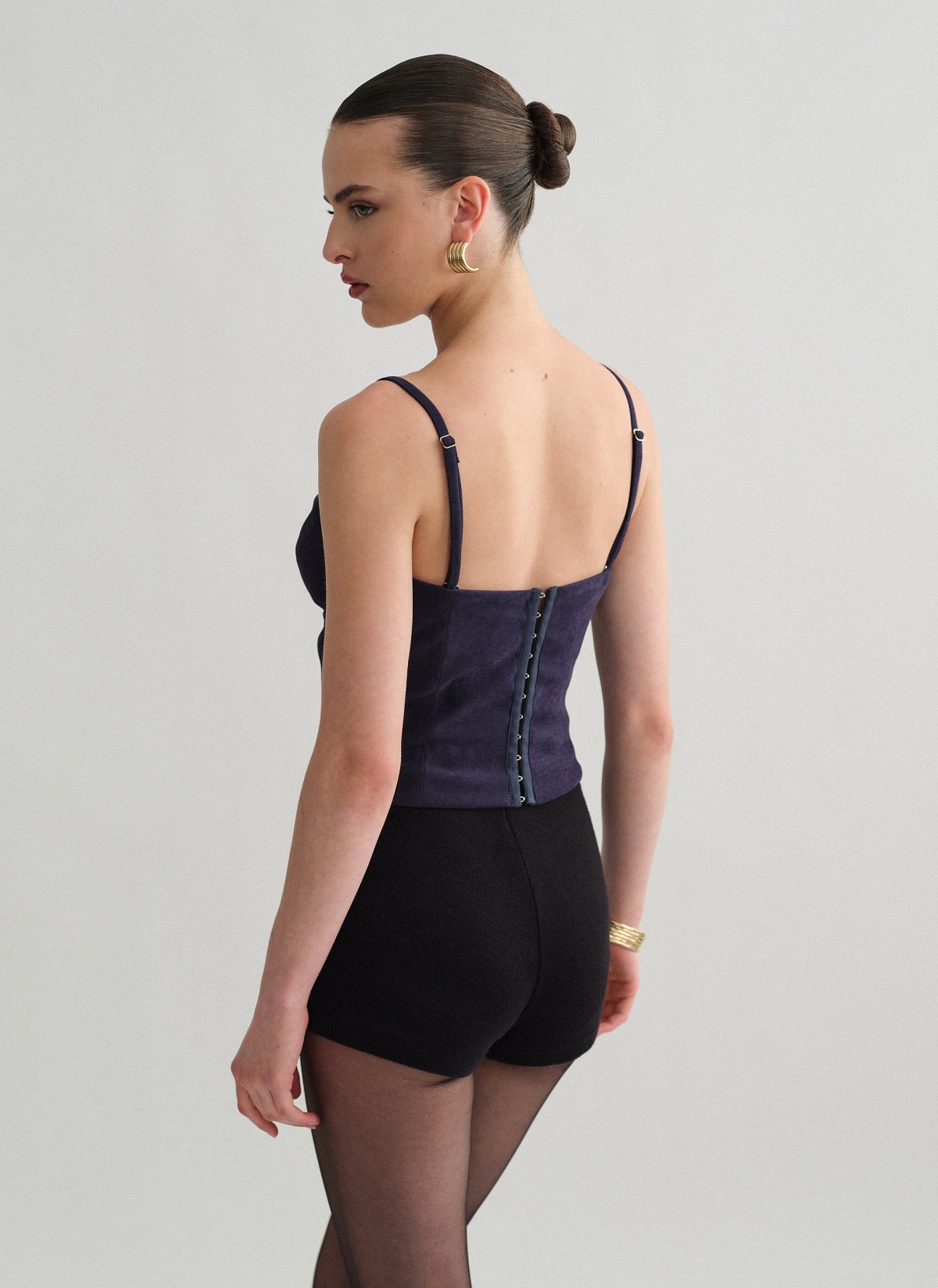 Γυναικείο βελούδινο κοτλέ κορσέ τοπ