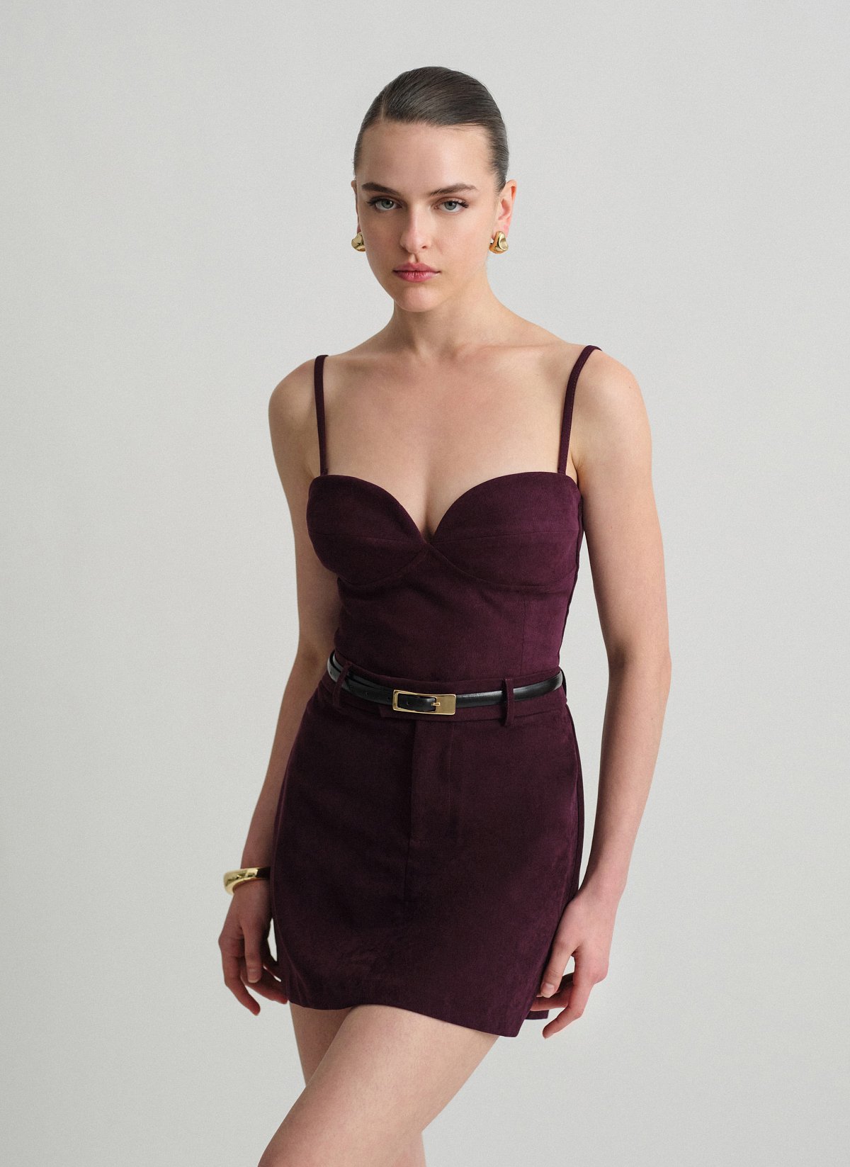 Γυναικείο βελούδινο κοτλέ κορσέ τοπ