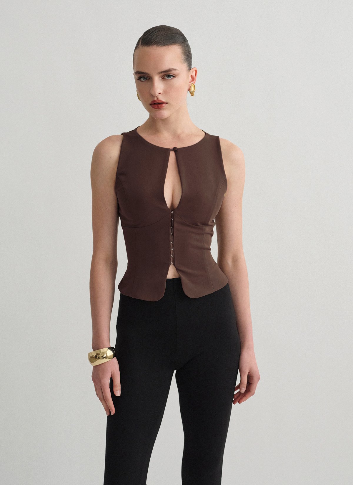 Υφασμάτινο γιλέκο με άνοιγμα-7