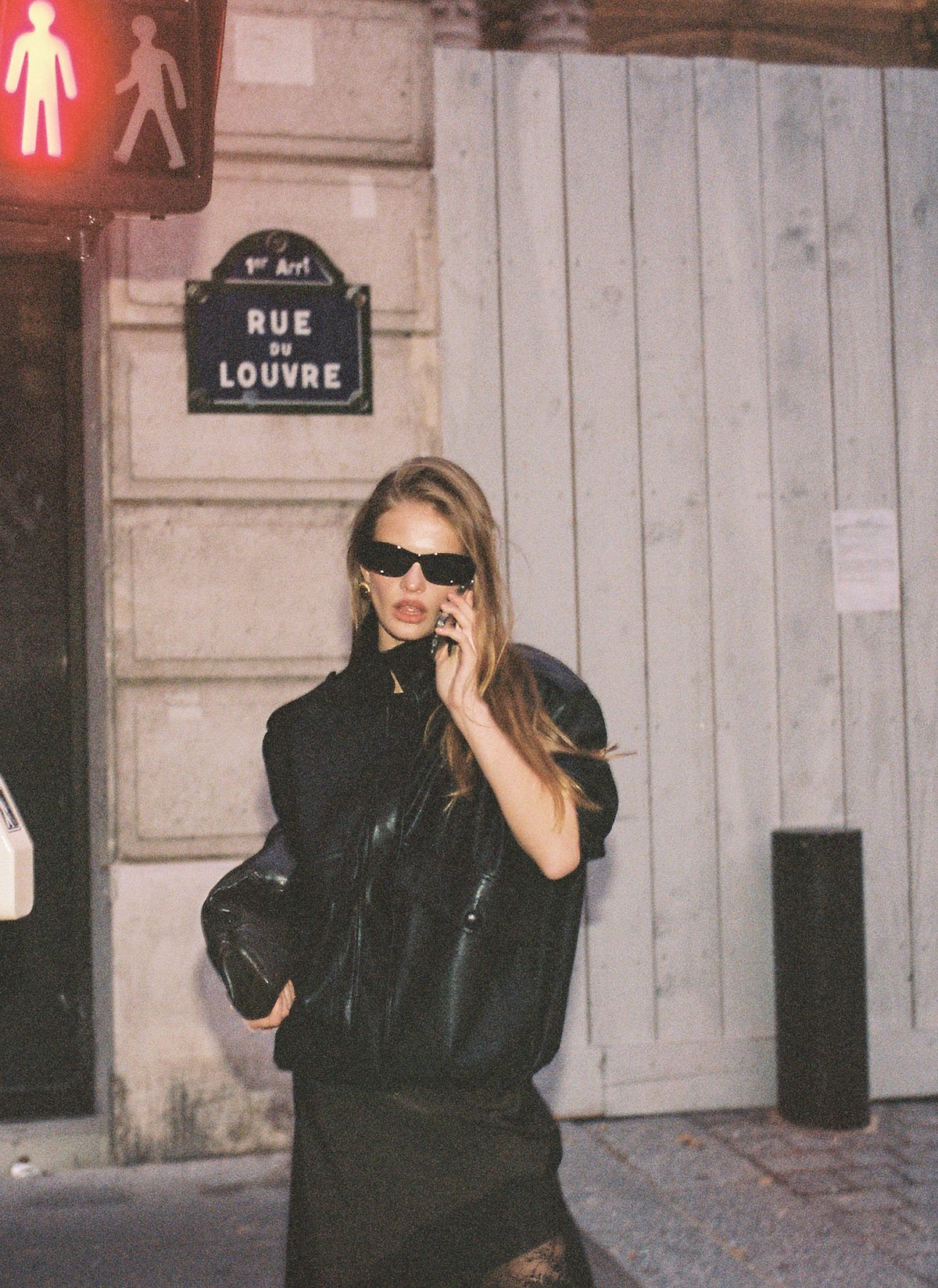 Oversized τζάκετ σε όψη δέρματος