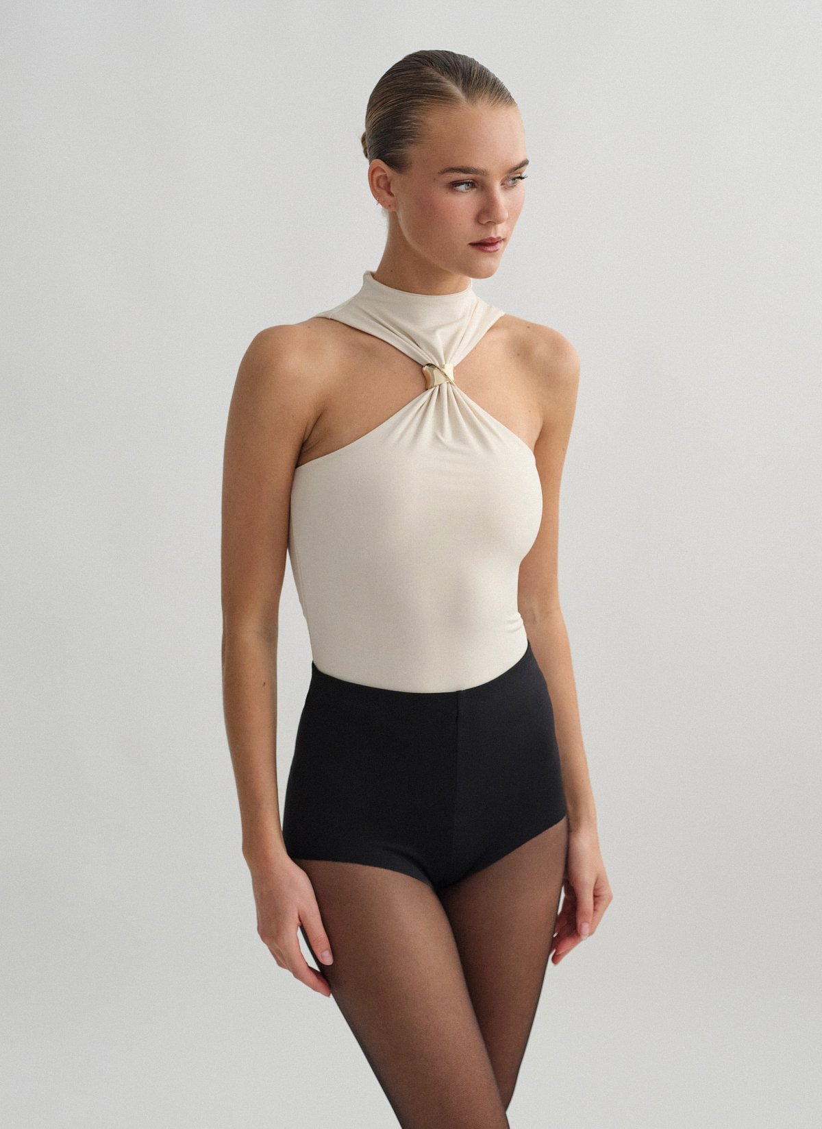 Sleeveless top with metallic detail-1