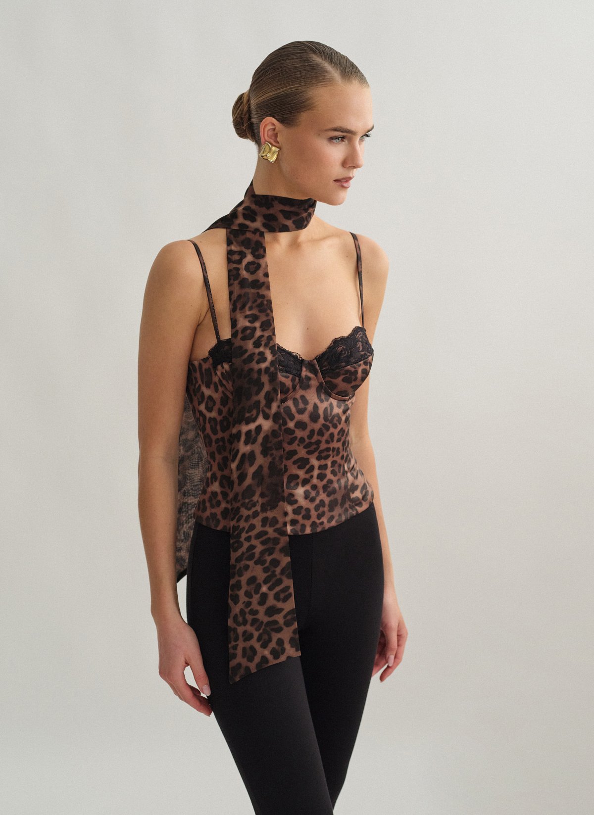 Σατέν κορσέ τοπ animal print-2