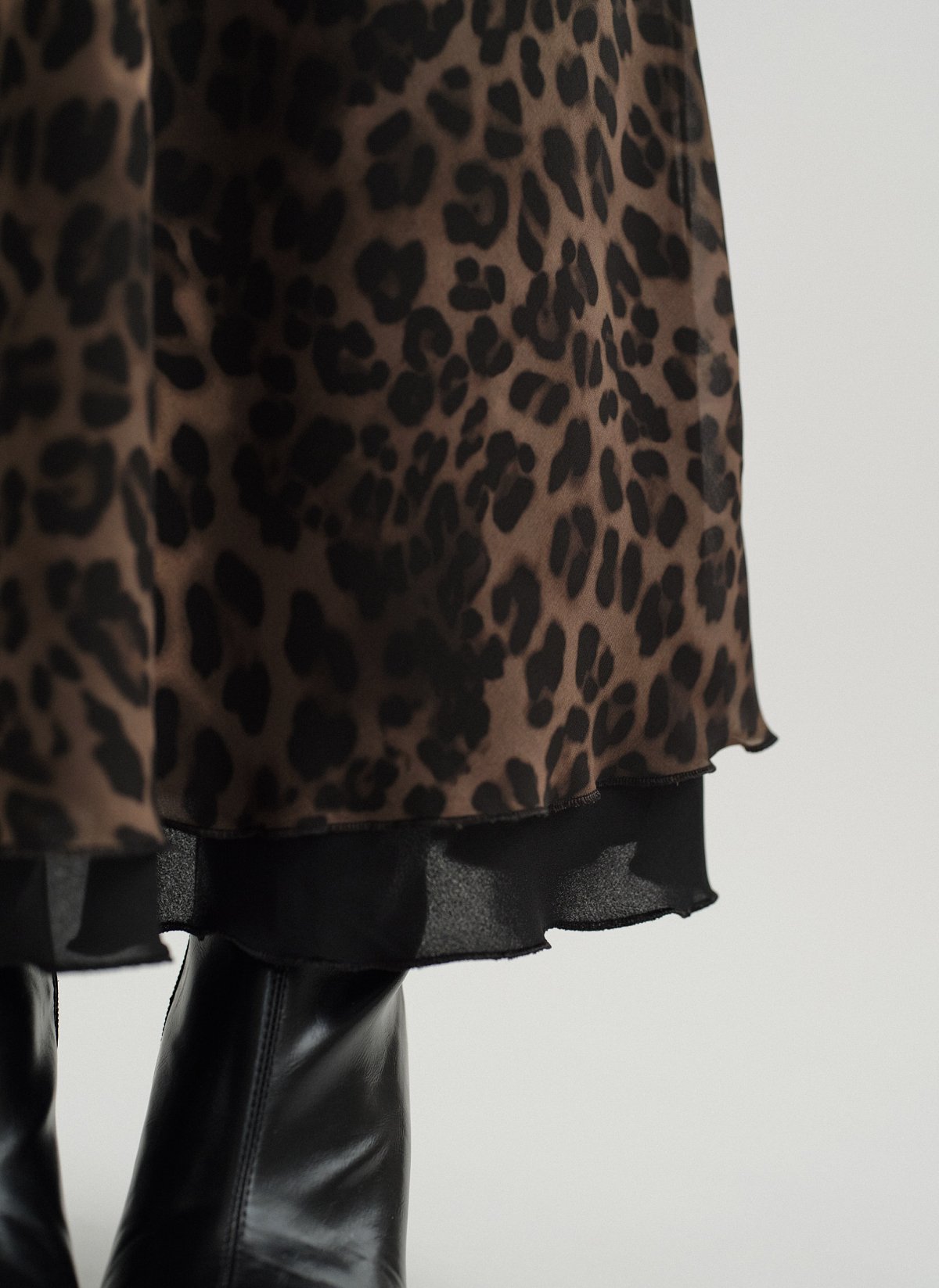 Γυναικεία ημιδιάφανη μακριά φούστα animal print