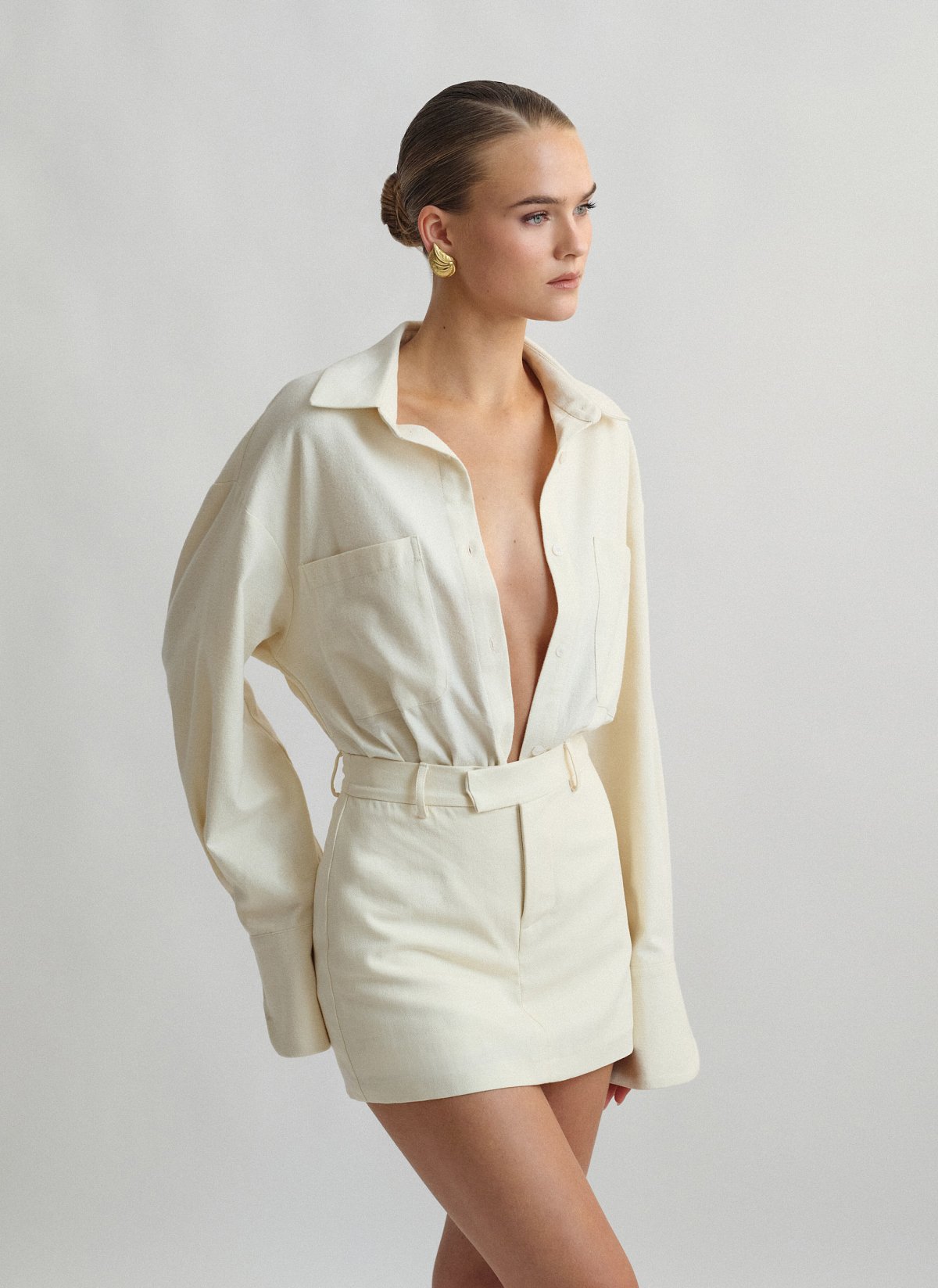 Γυναικείο πουκάμισο με όψη μάλλινου