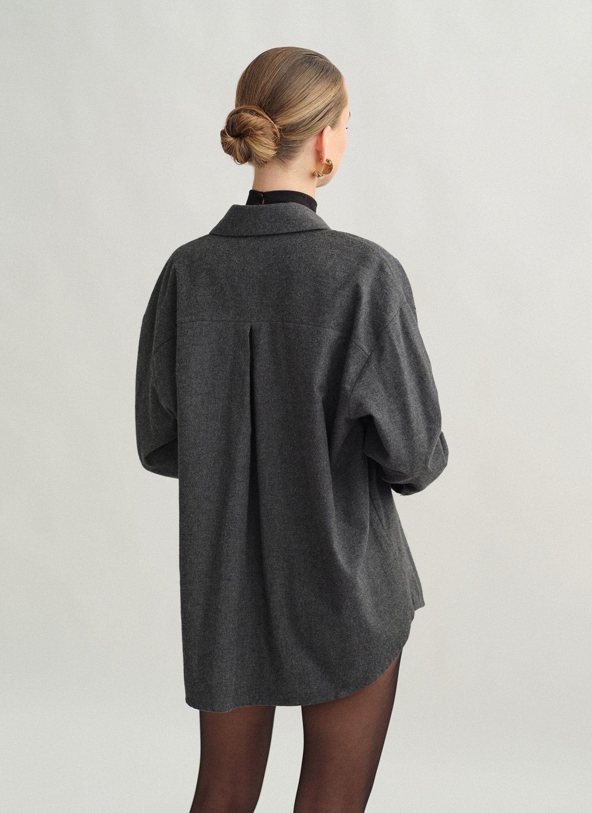 Γυναικείο πουκάμισο με όψη μάλλινου