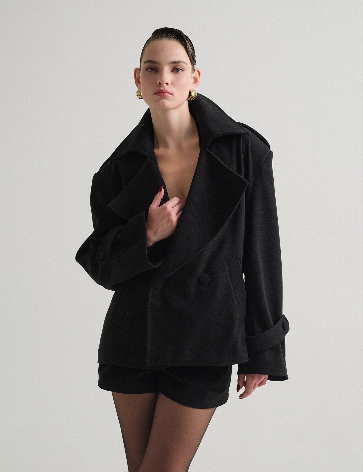 Κοντό παλτό με αποσπώμενη ζώνη-24