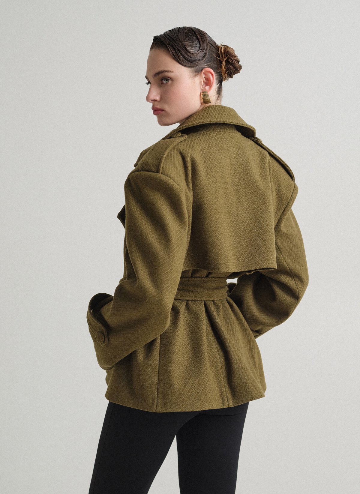 Κοντό παλτό με αποσπώμενη ζώνη-13