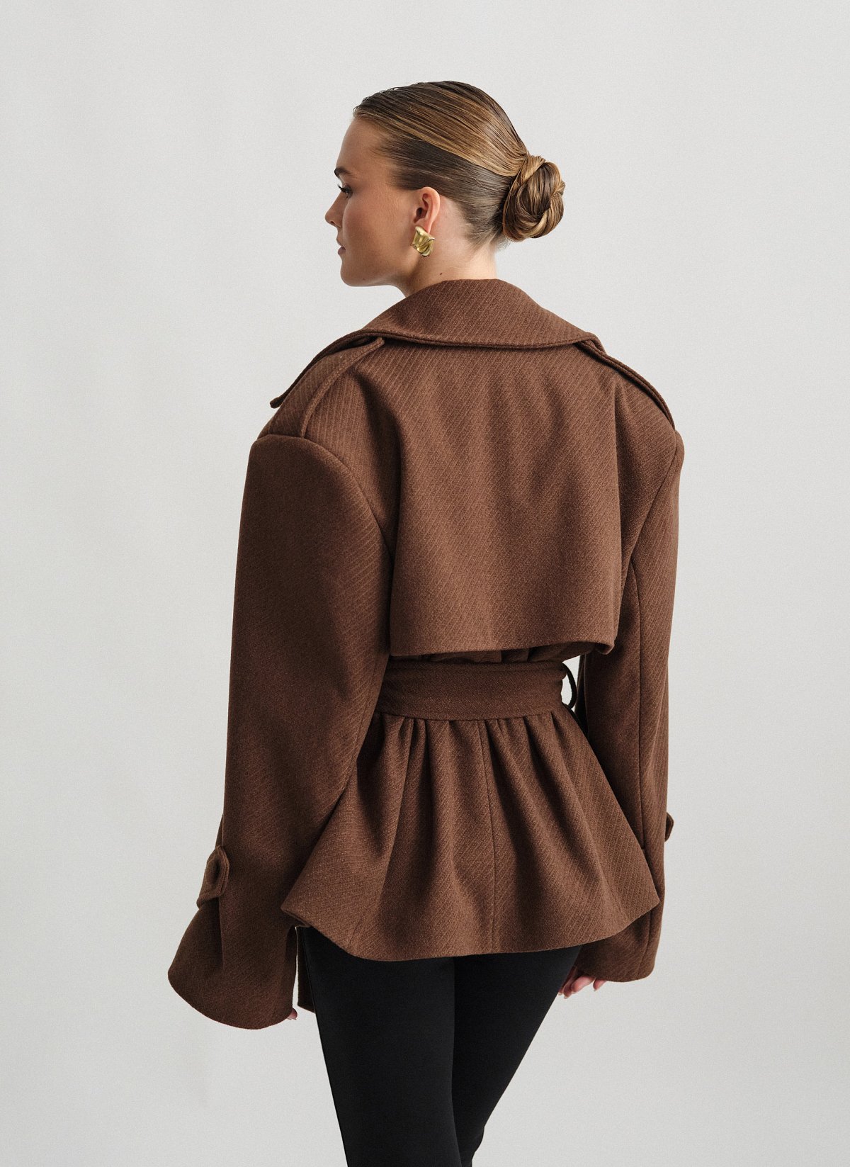 Κοντό παλτό με αποσπώμενη ζώνη-21