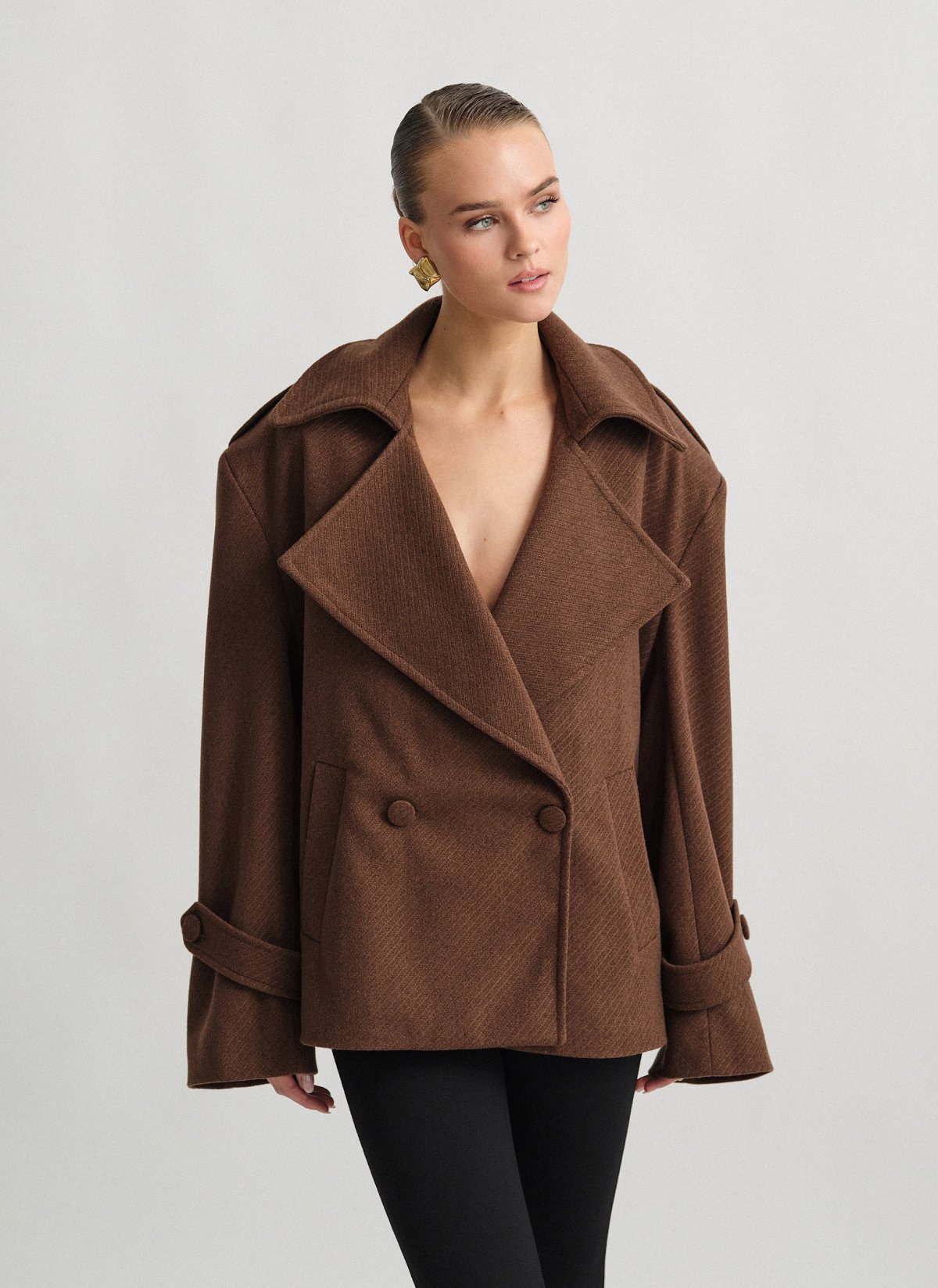 Κοντό παλτό με αποσπώμενη ζώνη-17