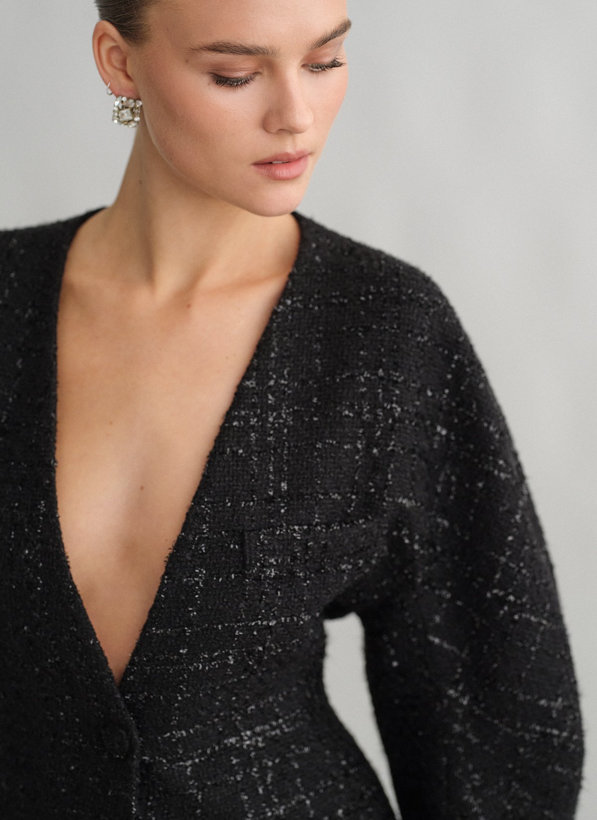 Μεσάτο μπλέιζερ με ύφανση-4