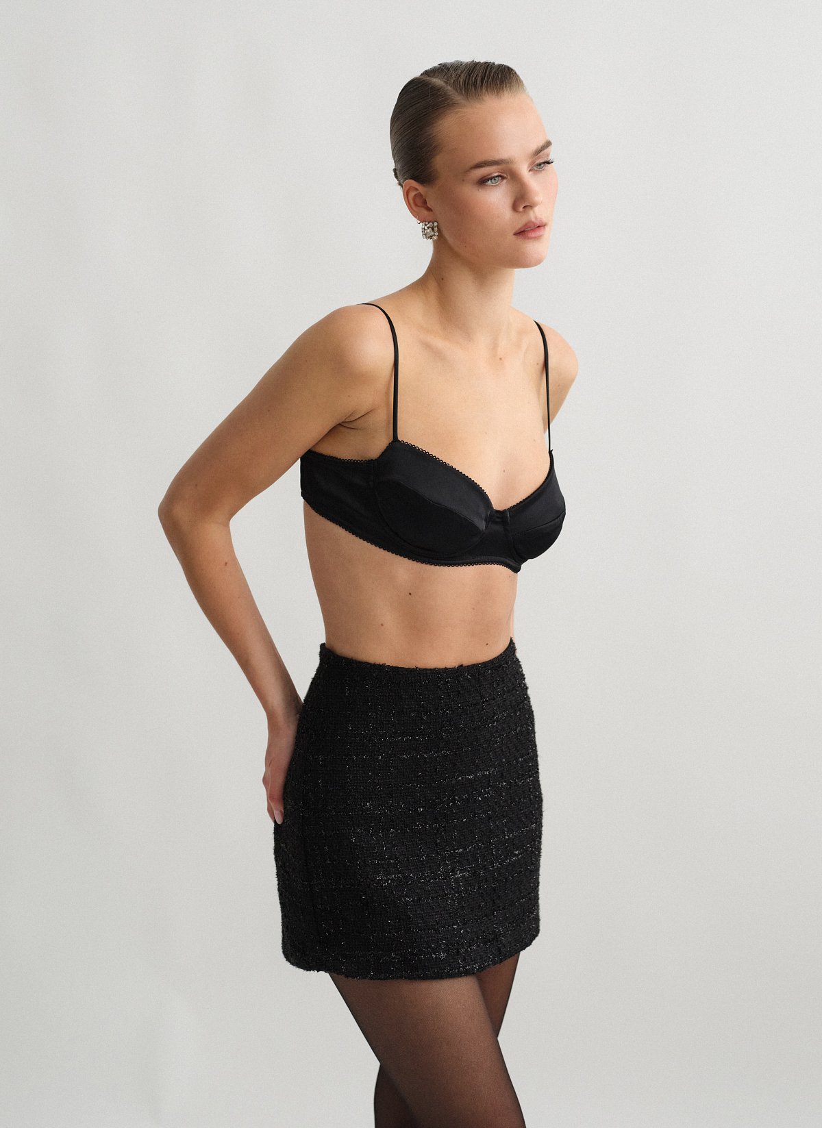 Textured mini skirt-7