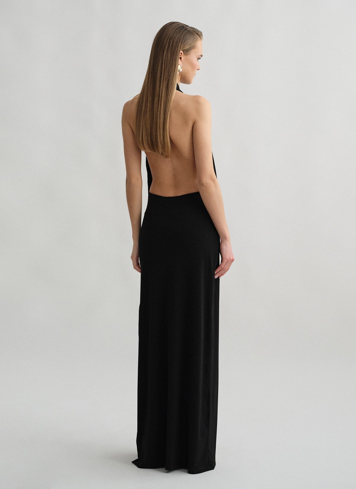 Halter maxi φόρεμα με σκίσιμο-2