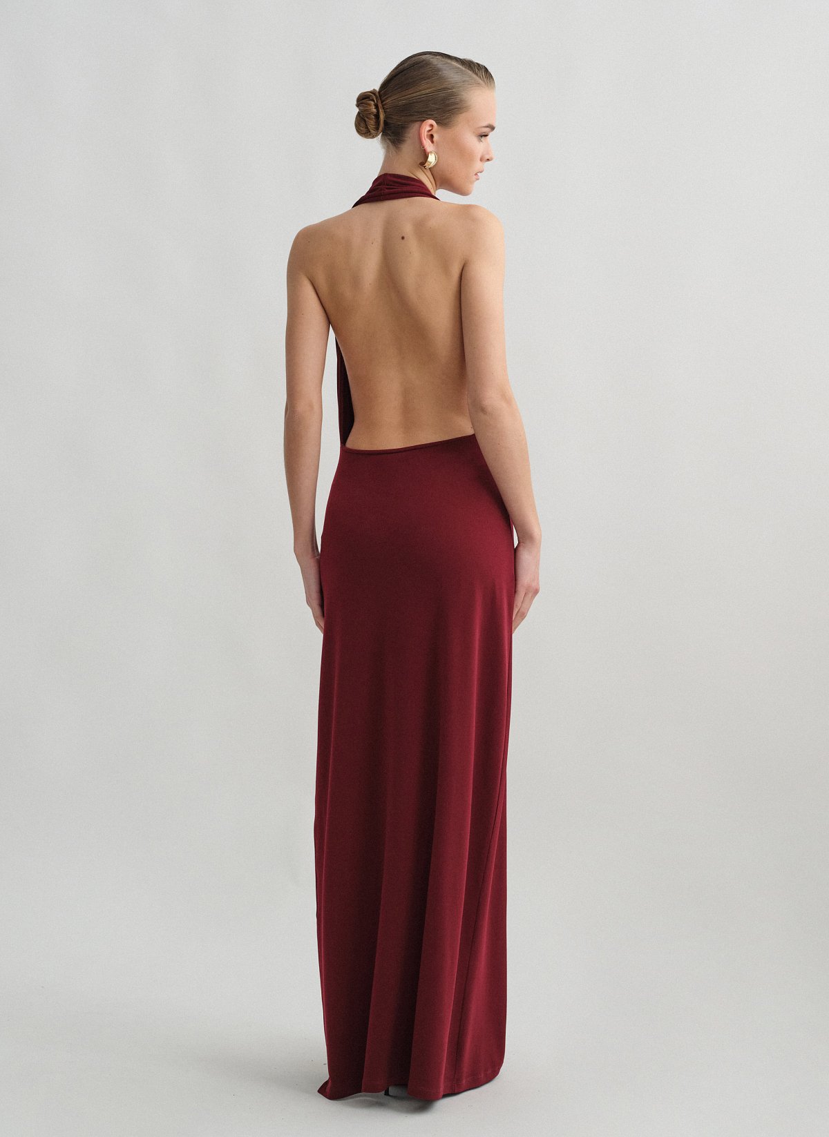 Halter maxi φόρεμα με σκίσιμο-10
