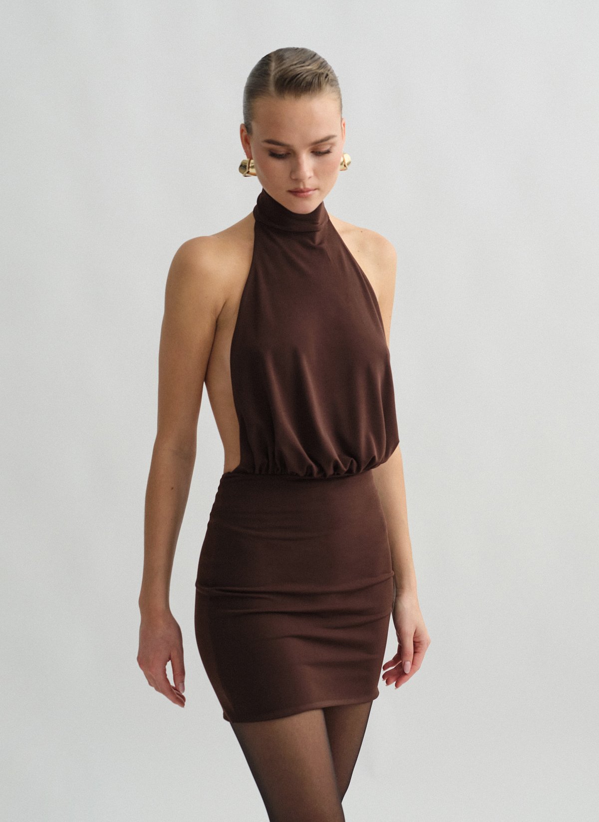 Openback halter mini dress-12