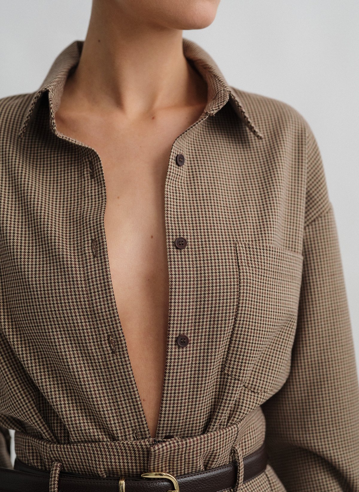 Oversized πουκάμισο με σχέδιο ύφανσης-5