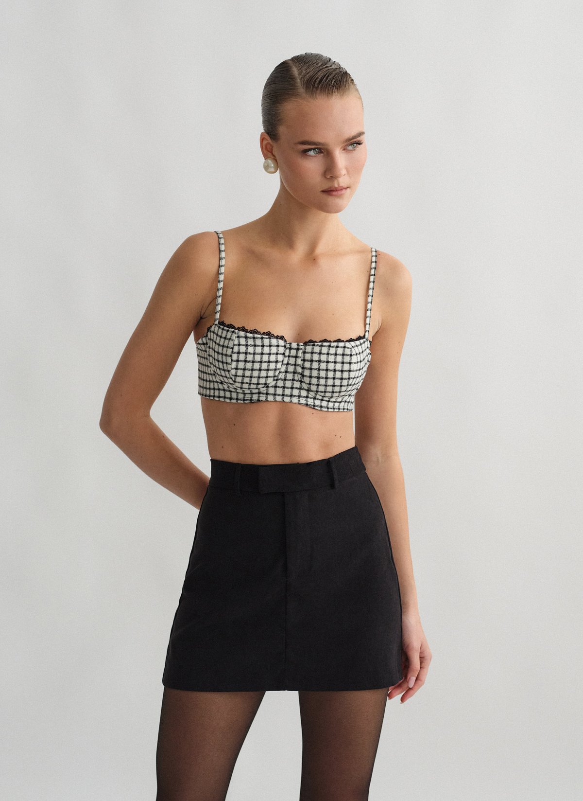 Γυναικείο καρό bustier τοπ