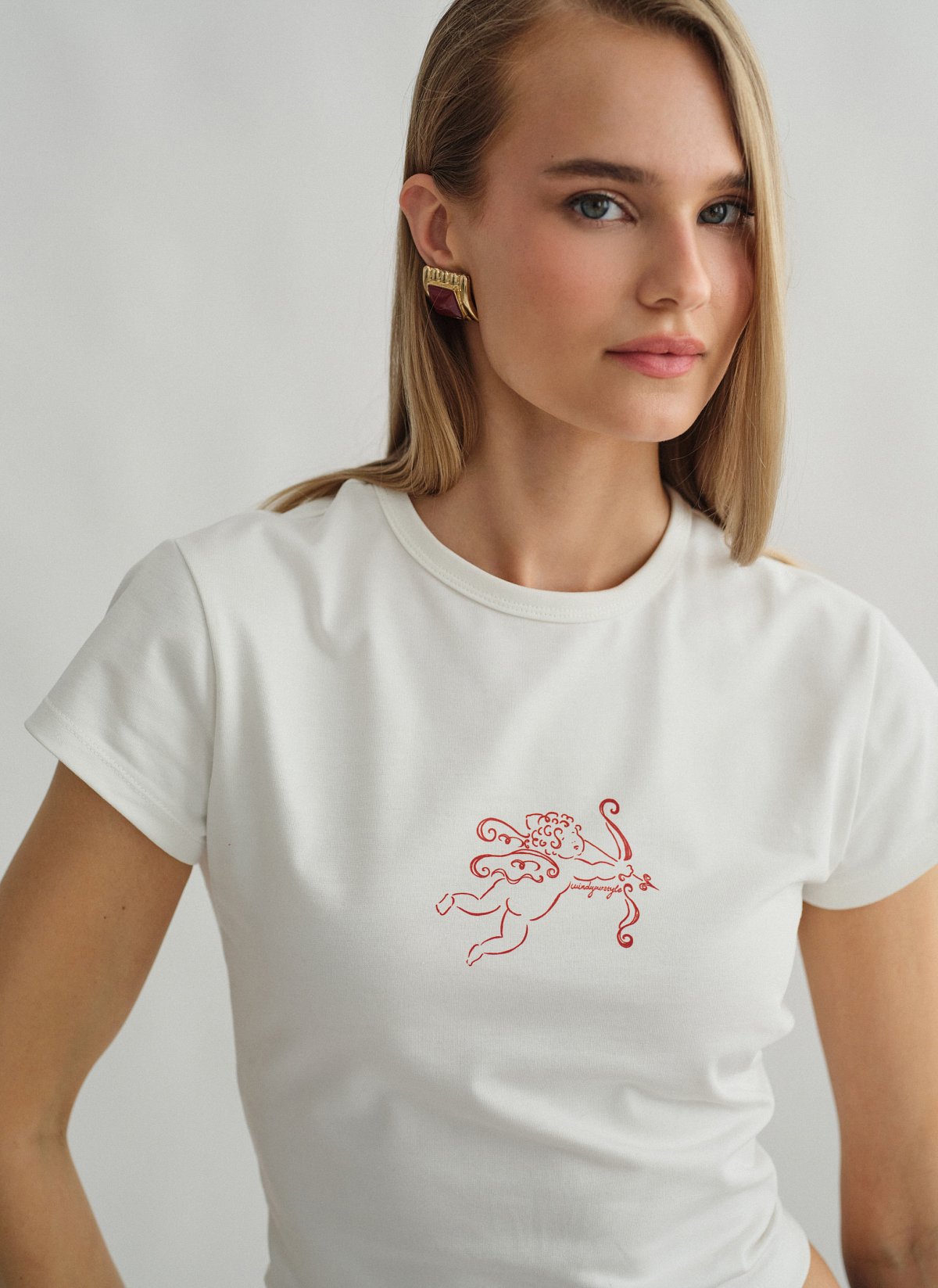 Shortsleeve top with stamp-6