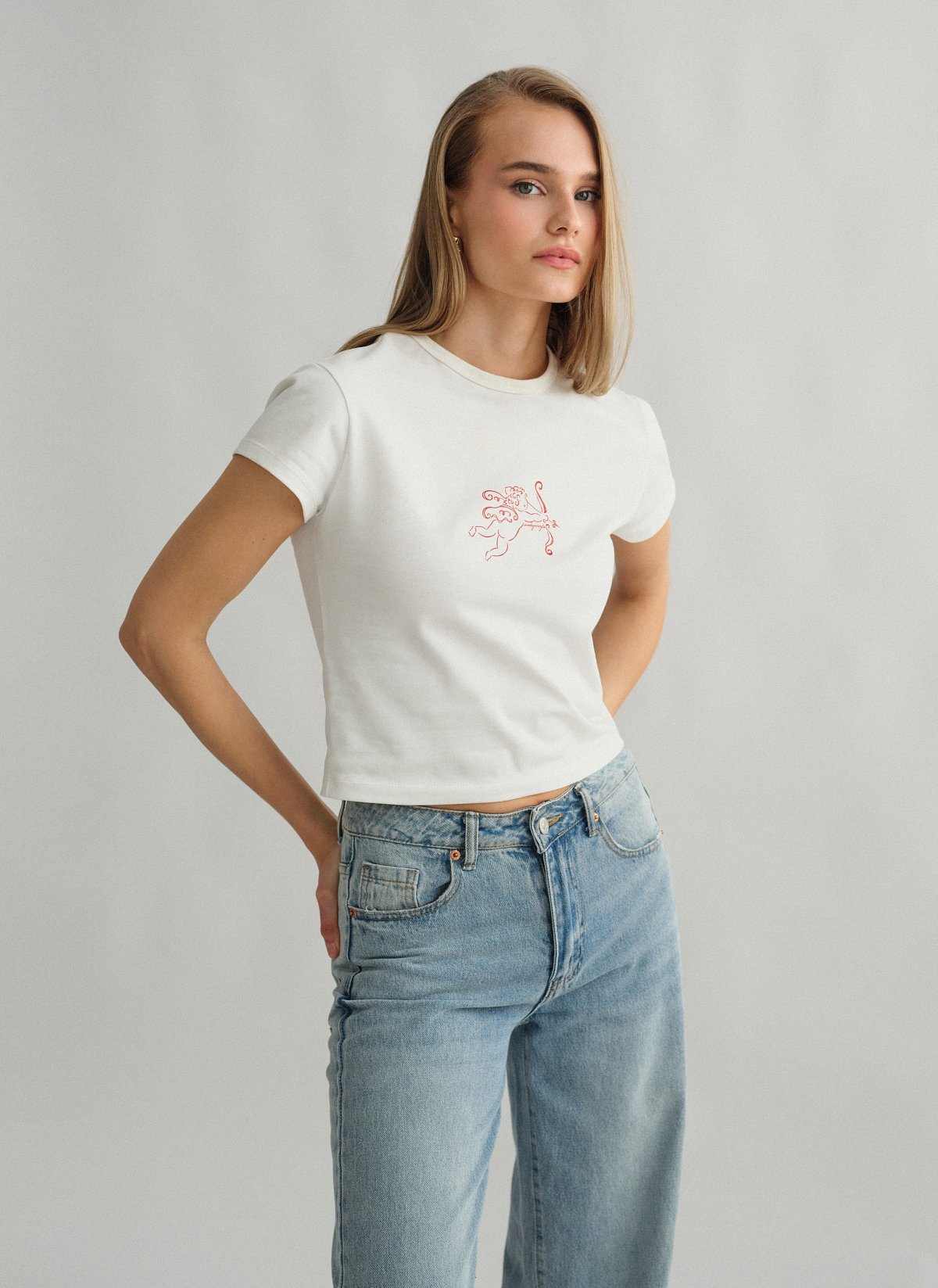 Shortsleeve top with stamp-4