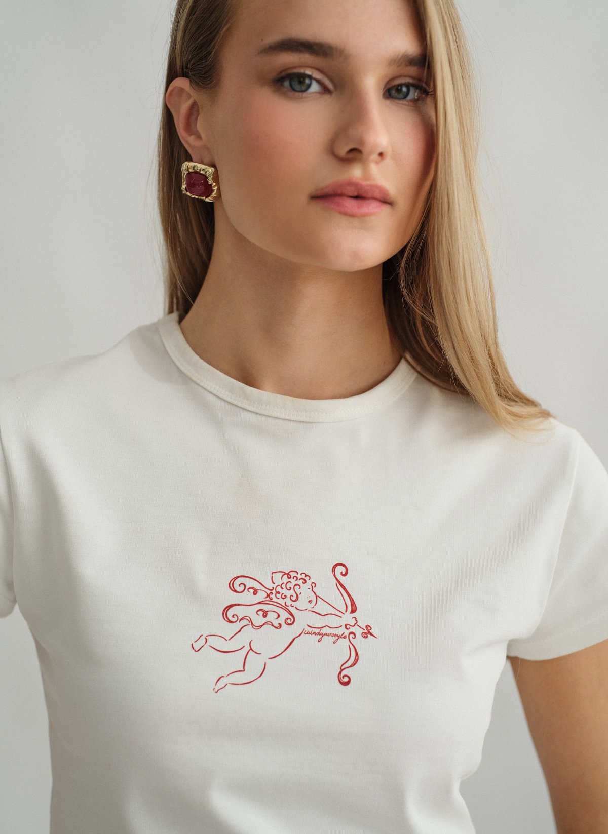 Shortsleeve top with stamp-3