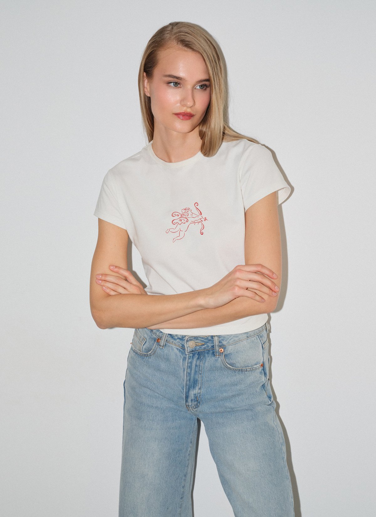 Shortsleeve top with stamp-1