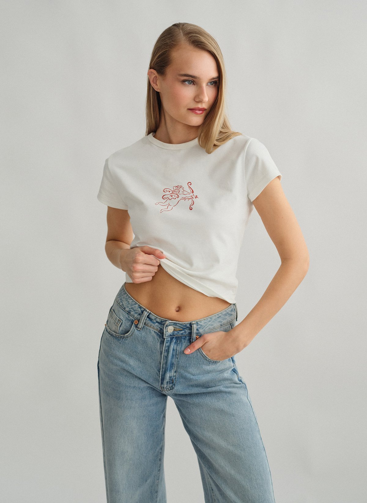 Shortsleeve top with stamp-5