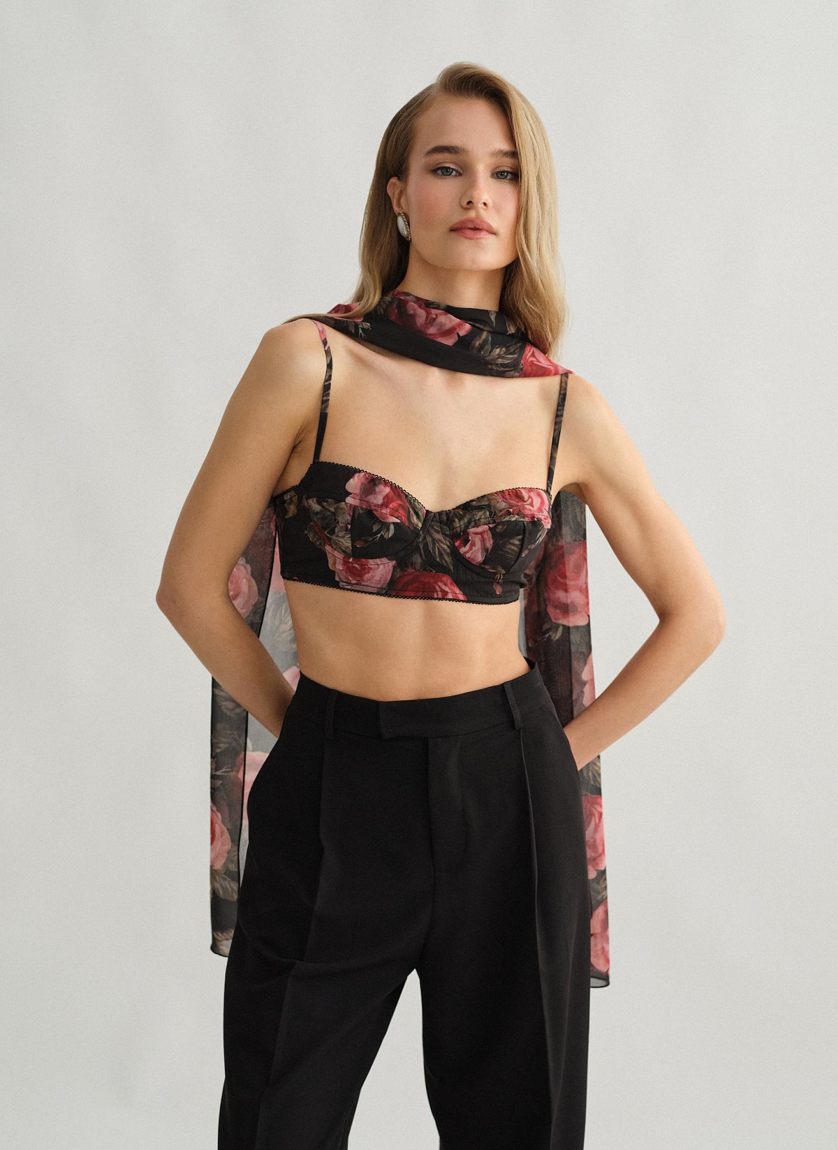 Γυναικείο εμπριμέ bustier τοπ