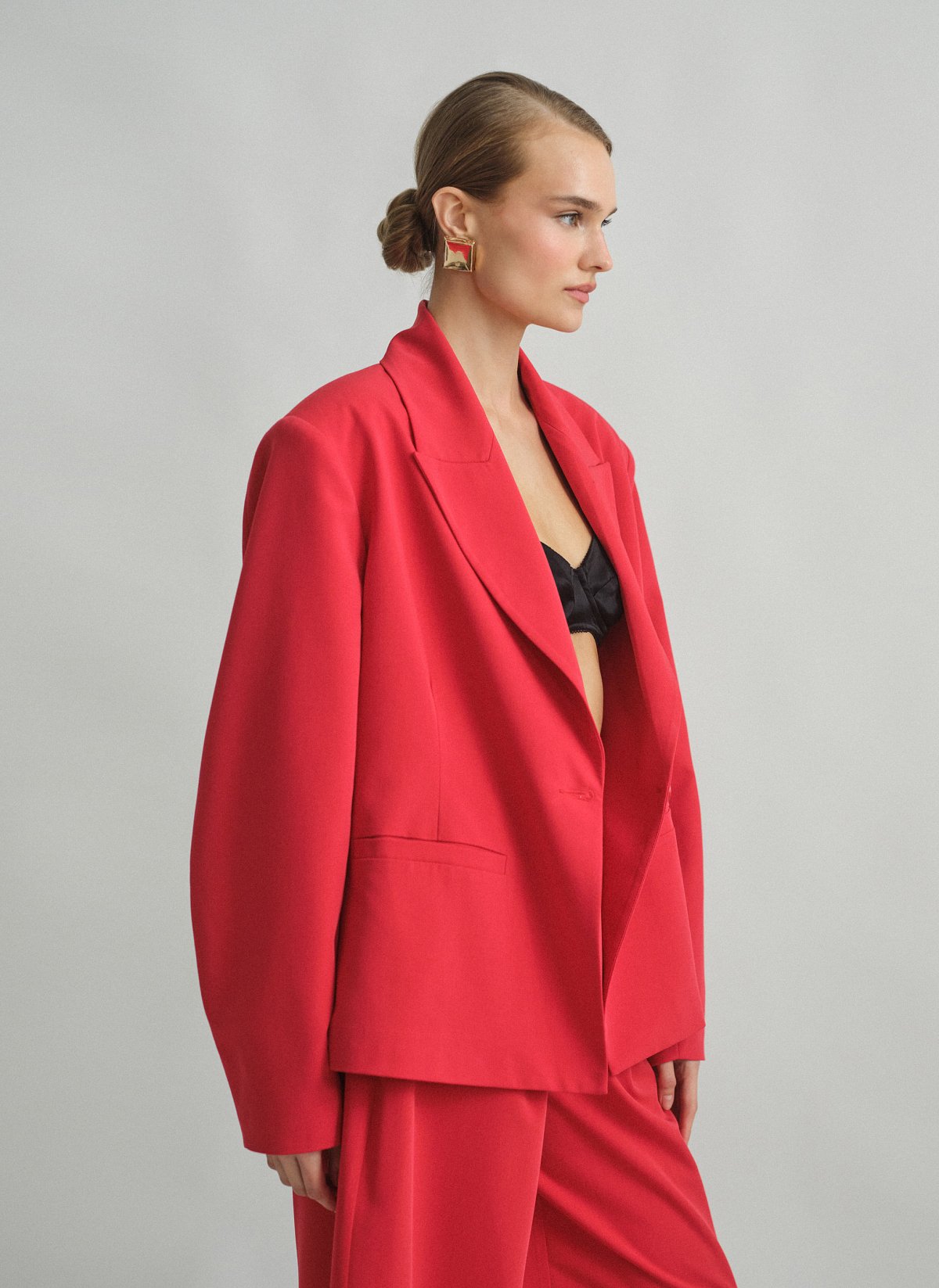 Γυναικείο oversized μπλέιζερ με τσέπες