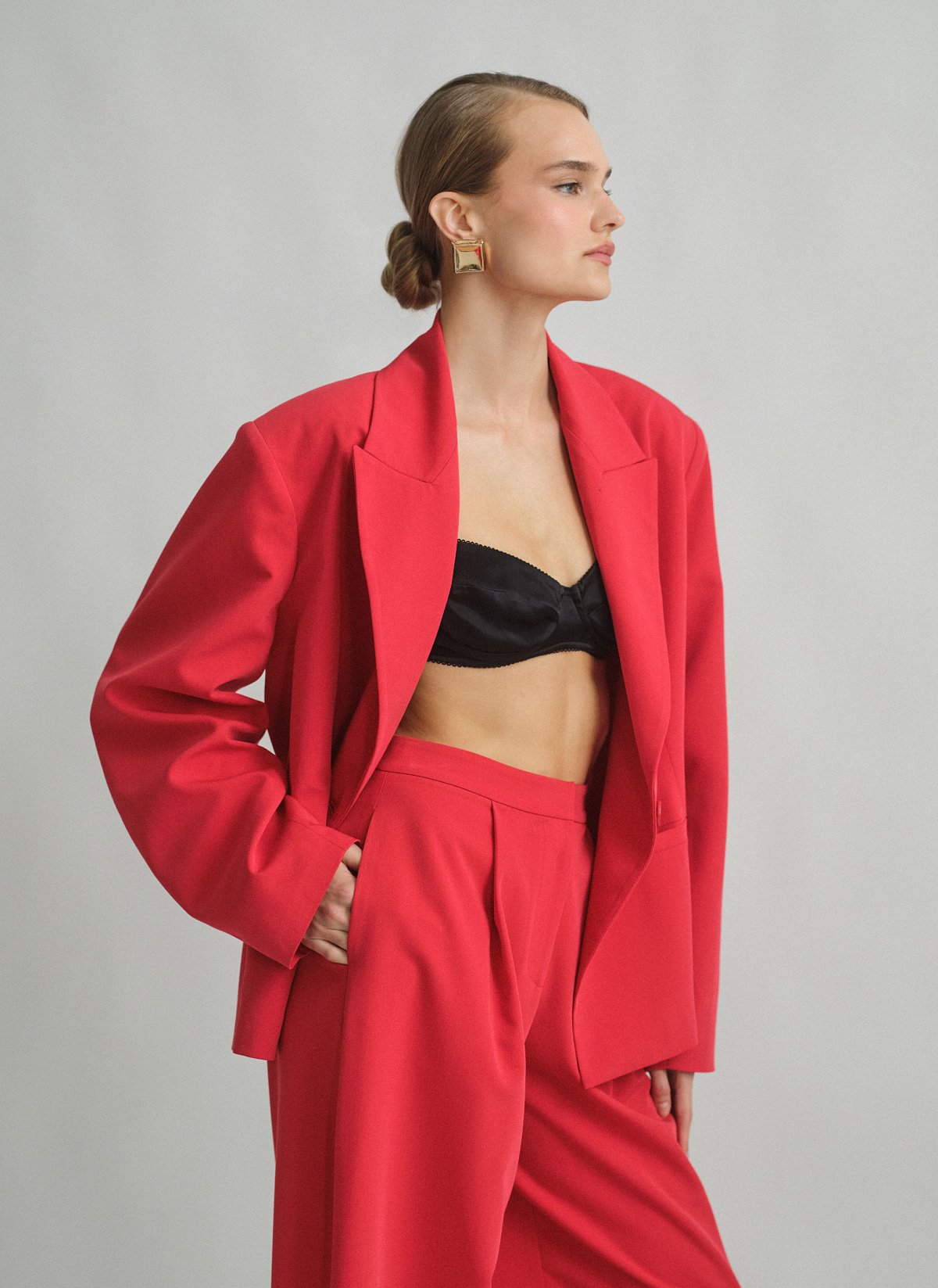 Γυναικείο oversized μπλέιζερ με τσέπες