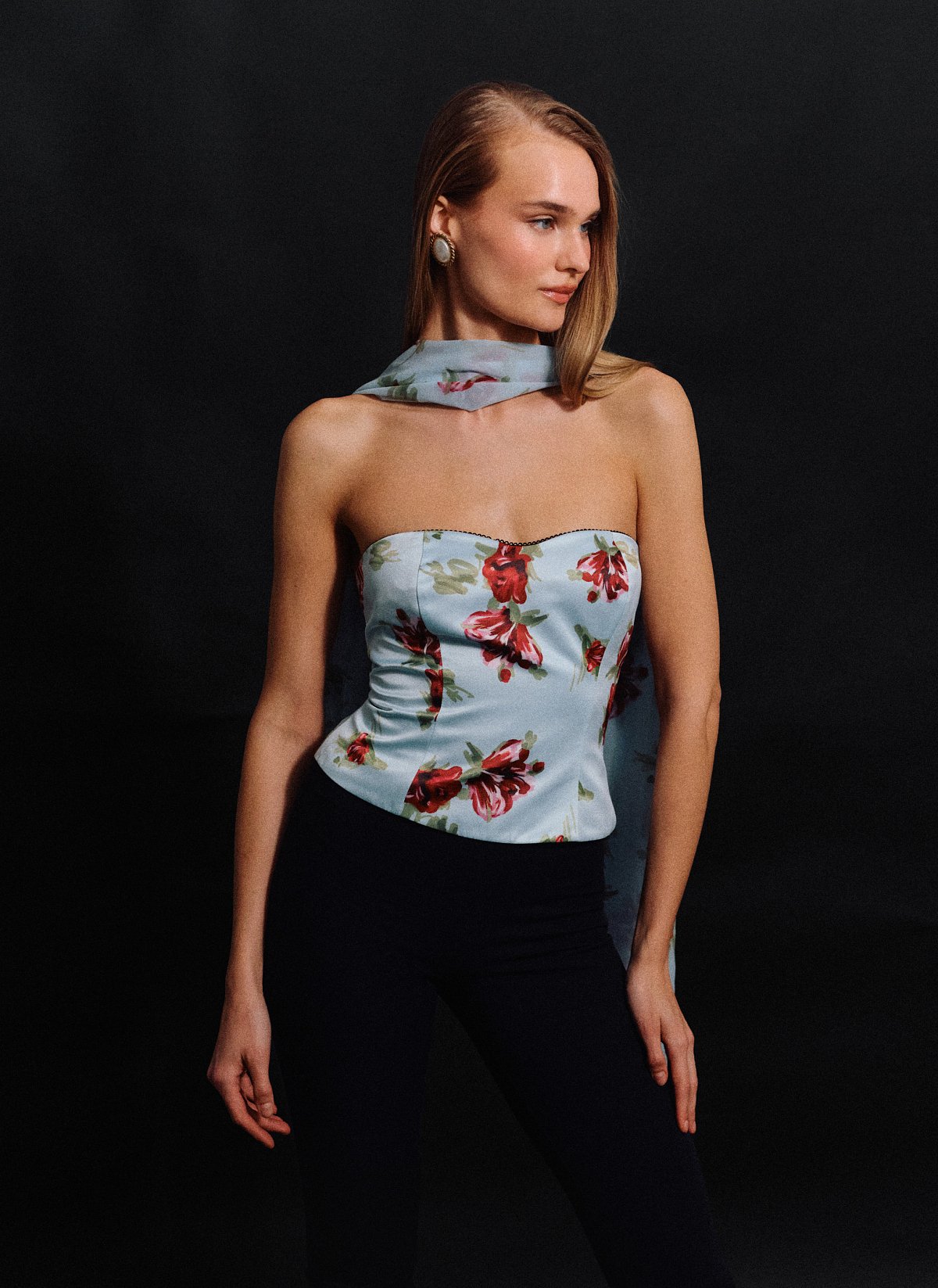 Εμπριμέ σατέν κορσέ τοπ-15