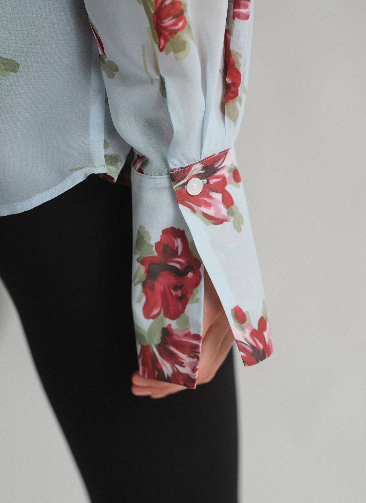 Γυναικείο oversized ημιδιάφανο εμπριμέ πουκάμισο