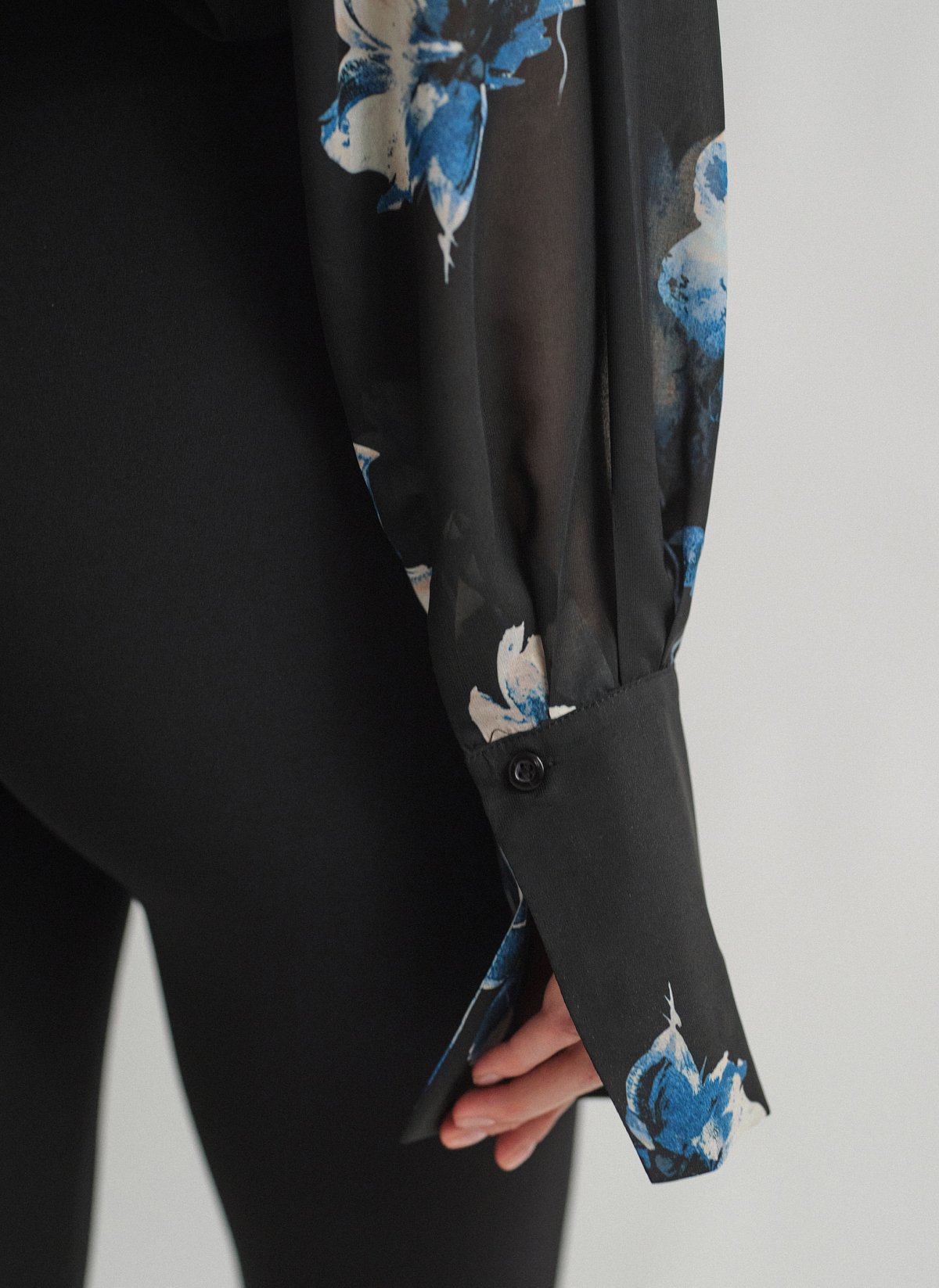 Γυναικείο oversized ημιδιάφανο εμπριμέ πουκάμισο