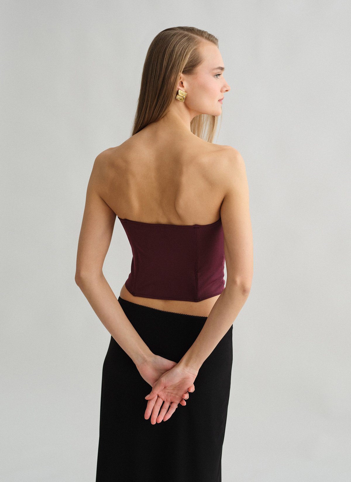 Γυναικείο τοπ σε στυλ κορσέ με τούλι