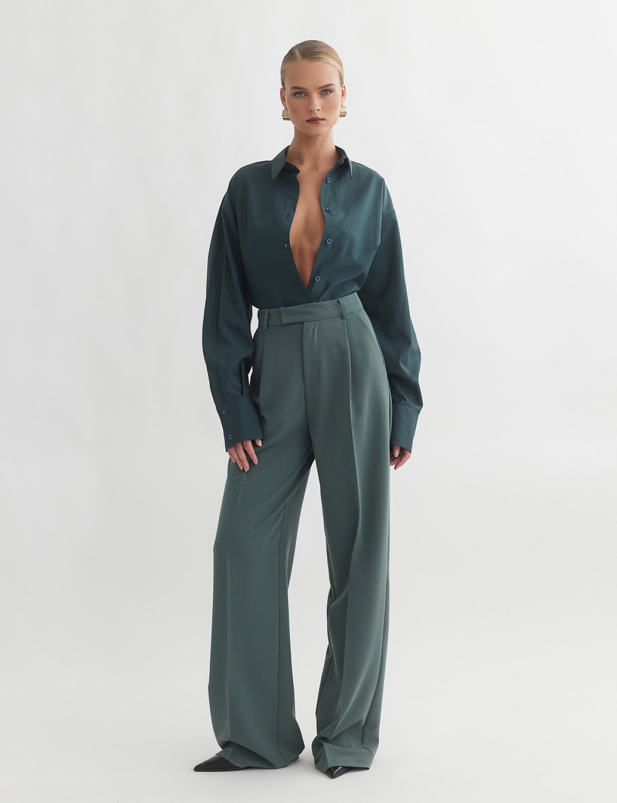 Υφασμάτινο παντελόνι με τσάκιση-47