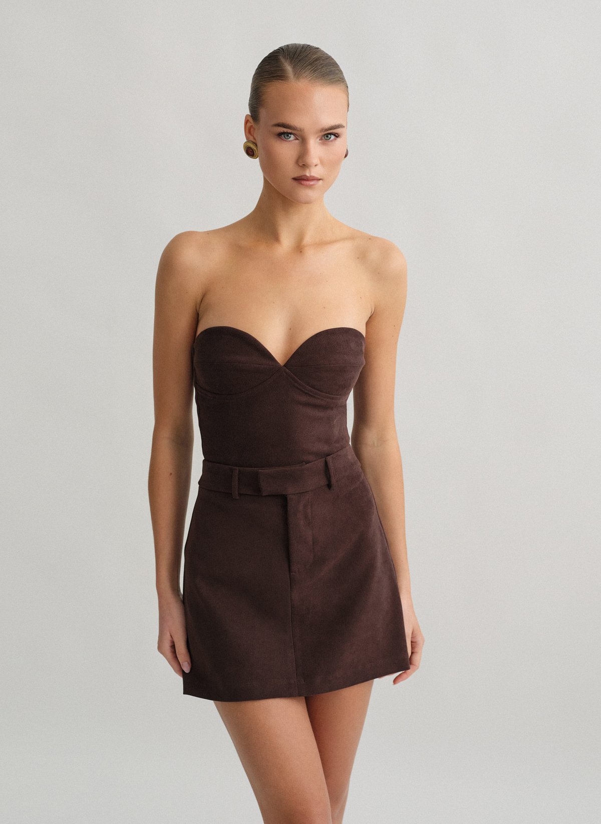 Βελούδινη κοτλέ μίνι φούστα-0