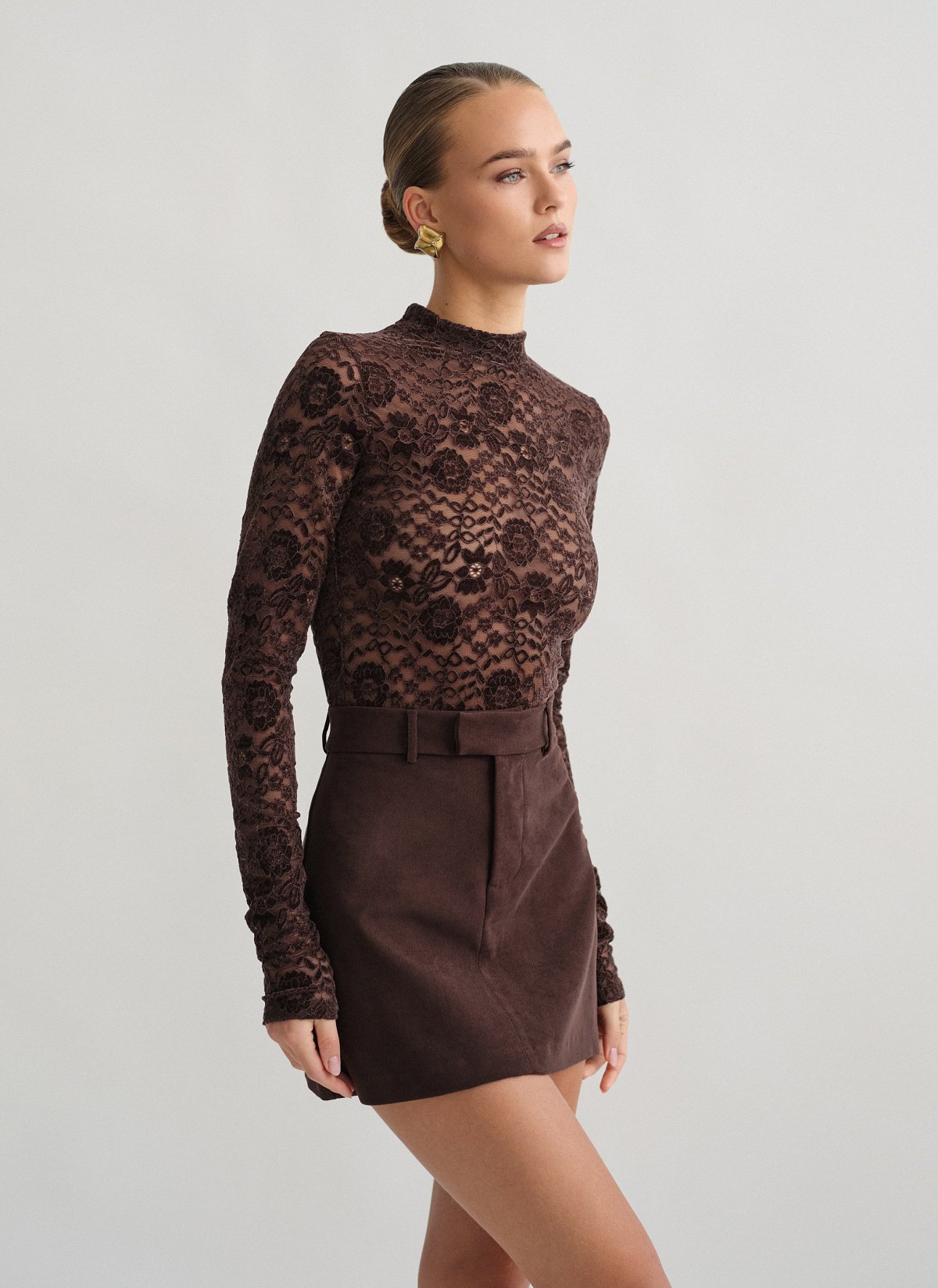 Βελούδινη κοτλέ μίνι φούστα-4