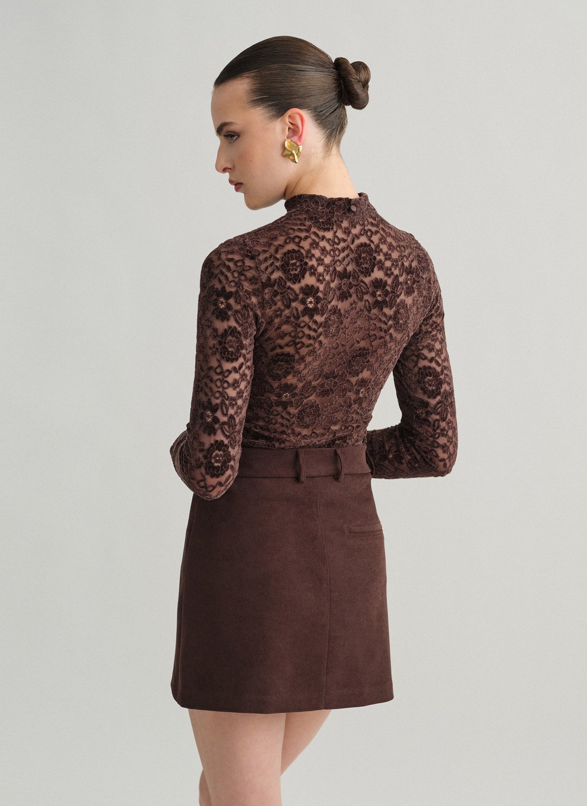 Βελούδινη κοτλέ μίνι φούστα-5