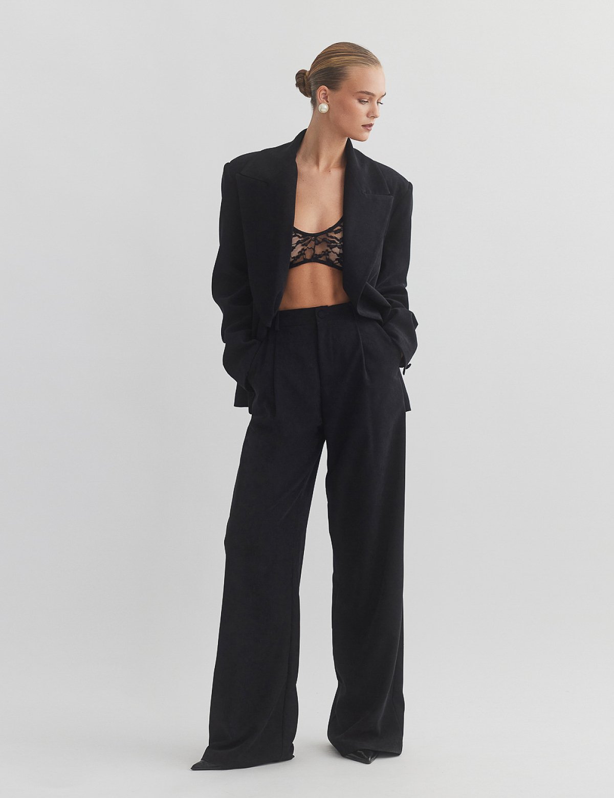 Βελούδινο κοτλέ παντελόνι με πιέτες-5