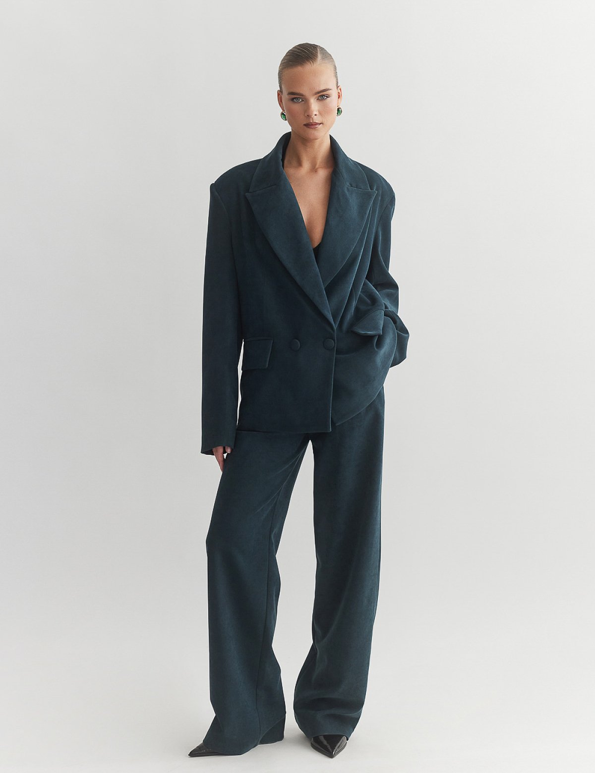 Βελούδινο κοτλέ παντελόνι με πιέτες-19