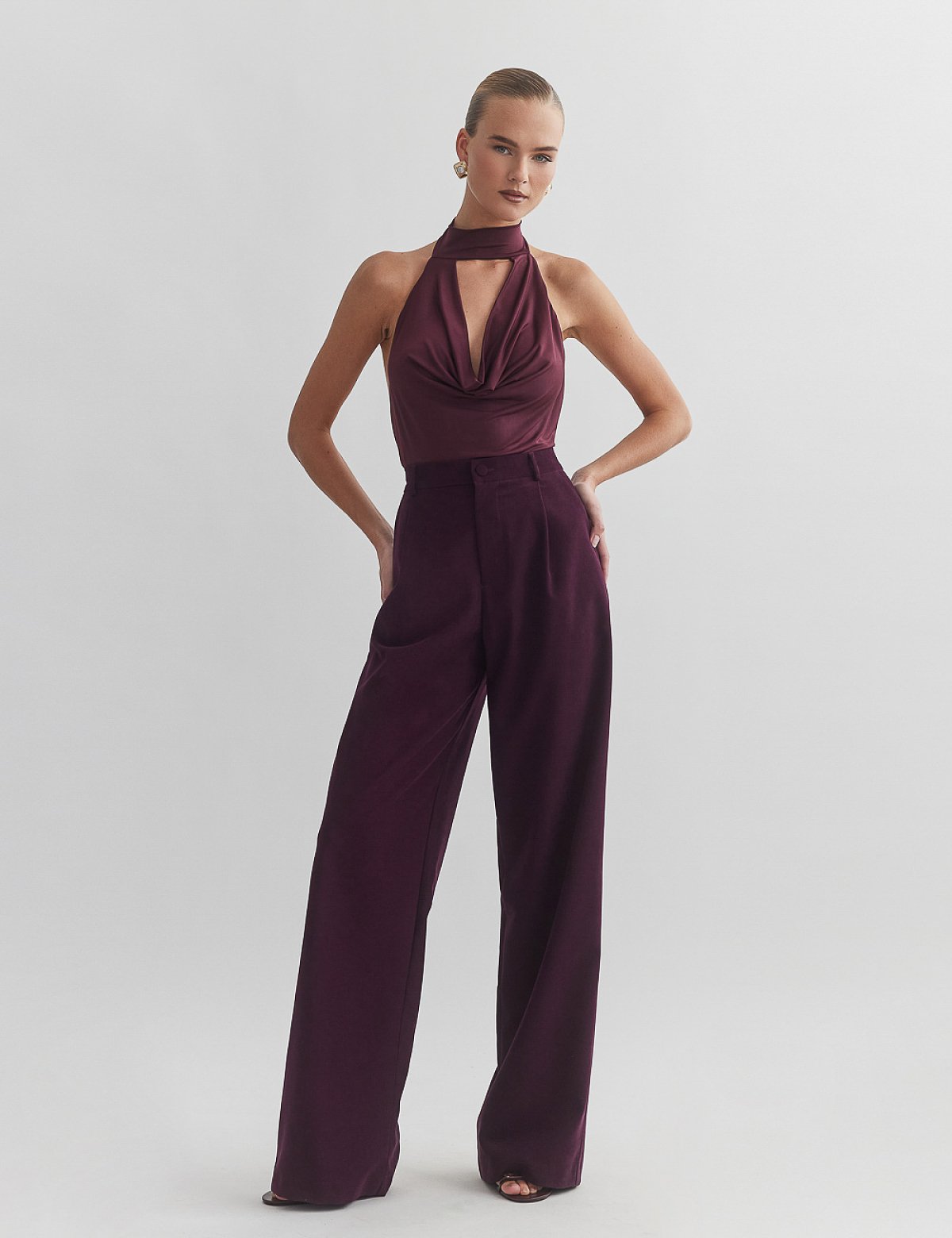 Βελούδινο κοτλέ παντελόνι με πιέτες-1