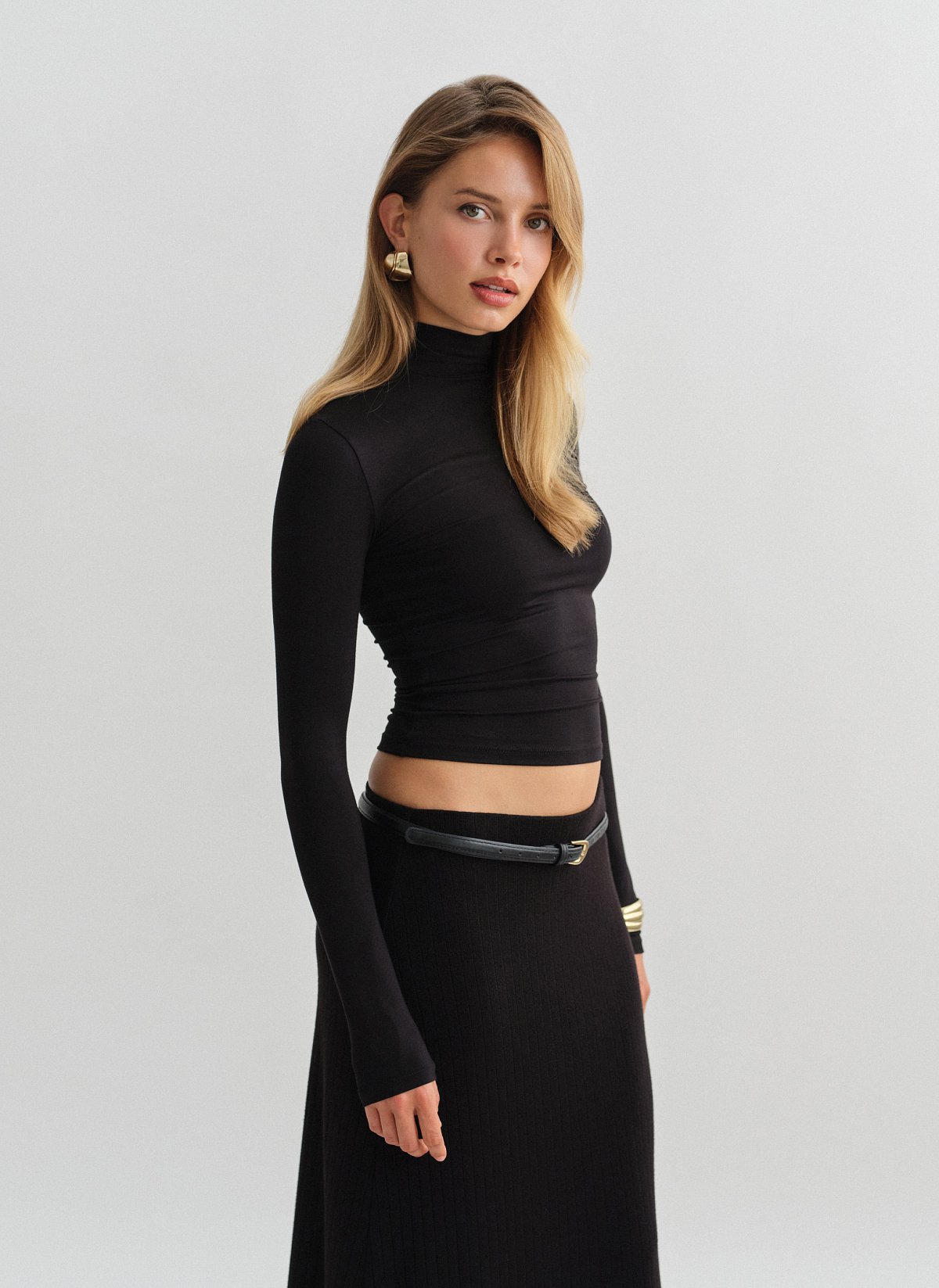 Γυναικεία μακρυμάνικη μπλούζα με όρθιο γιακά bamboo