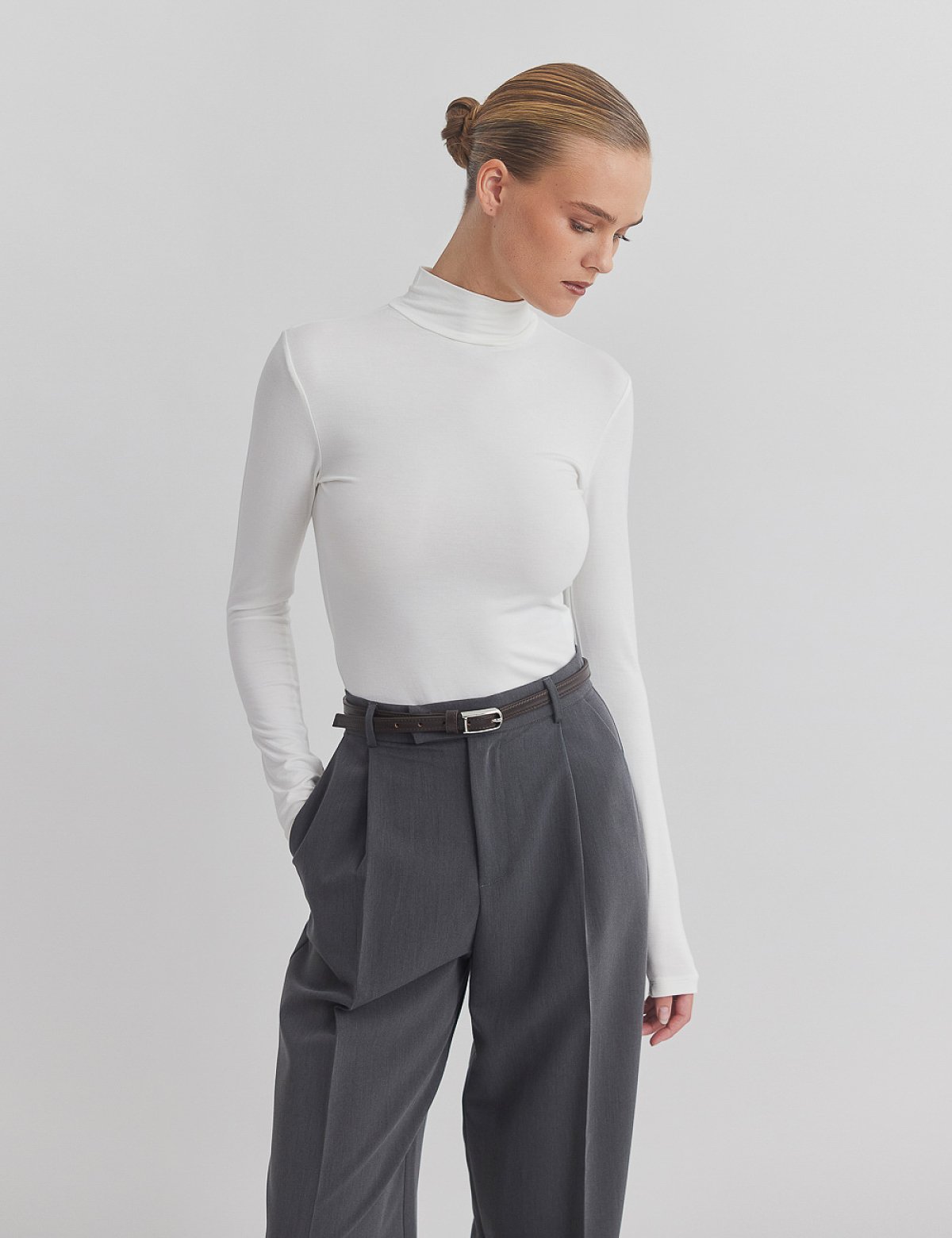 Γυναικεία μακρυμάνικη μπλούζα με όρθιο γιακά bamboo