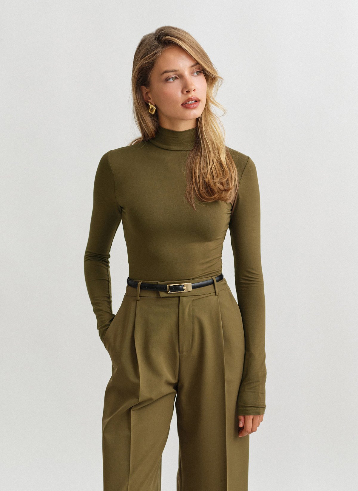 Γυναικεία μακρυμάνικη μπλούζα με όρθιο γιακά bamboo