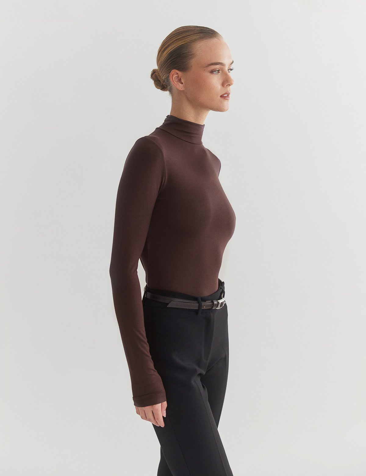 Γυναικεία μακρυμάνικη μπλούζα με όρθιο γιακά bamboo