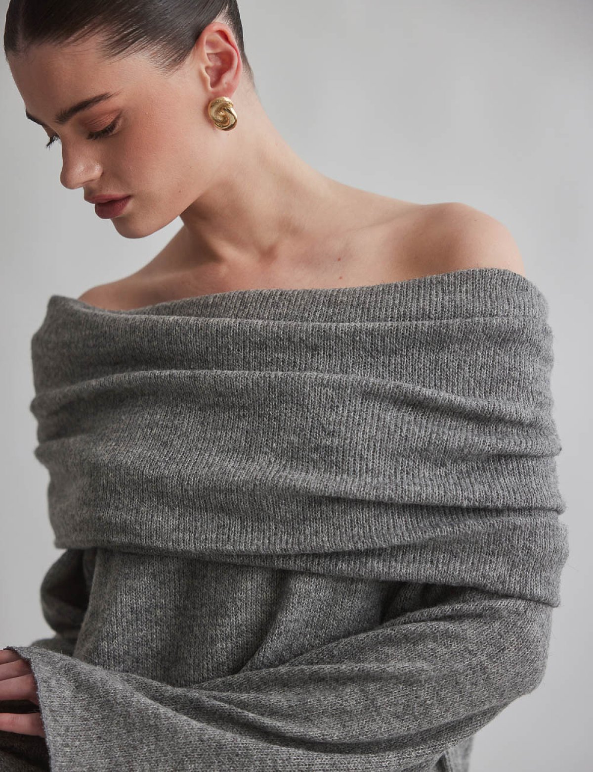 Ριχτό off-shoulder πουλόβερ-6