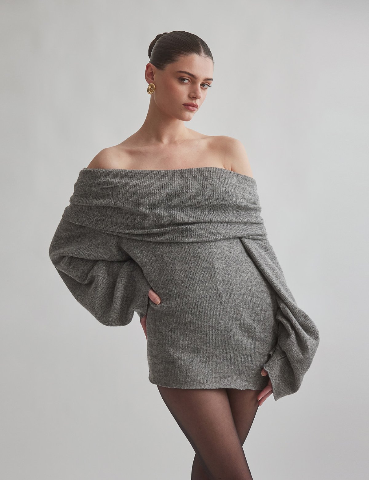 Ριχτό off-shoulder πουλόβερ-8