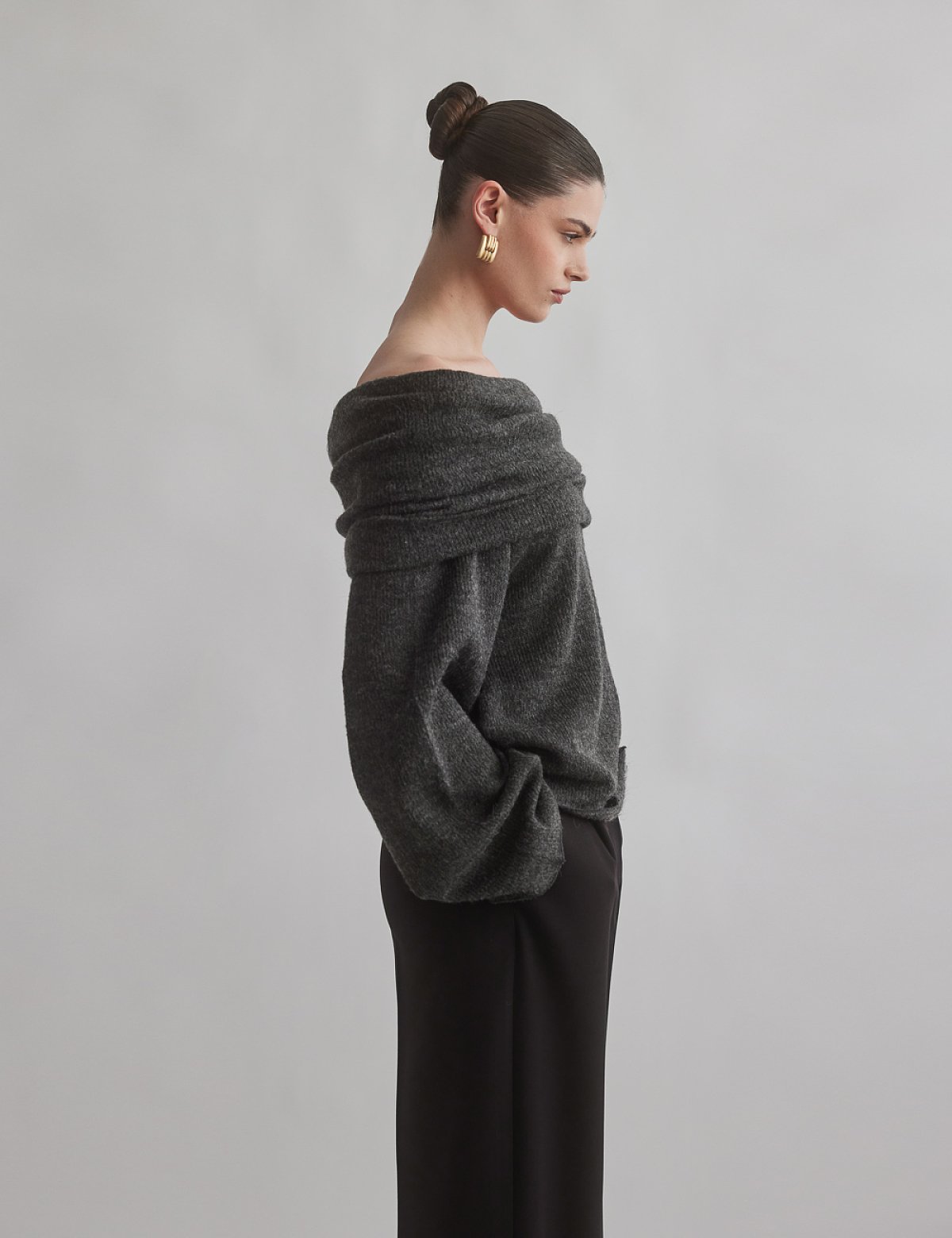 Ριχτό off-shoulder πουλόβερ-2