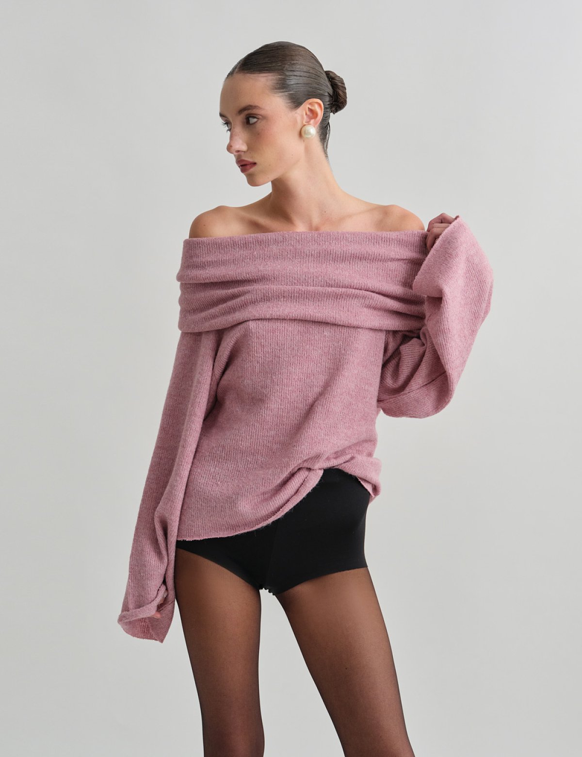 Ριχτό off-shoulder πουλόβερ-13